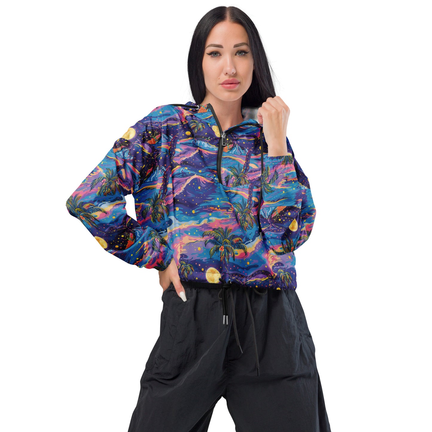 Cosmic Malibu Women’s Cropped Windbreaker