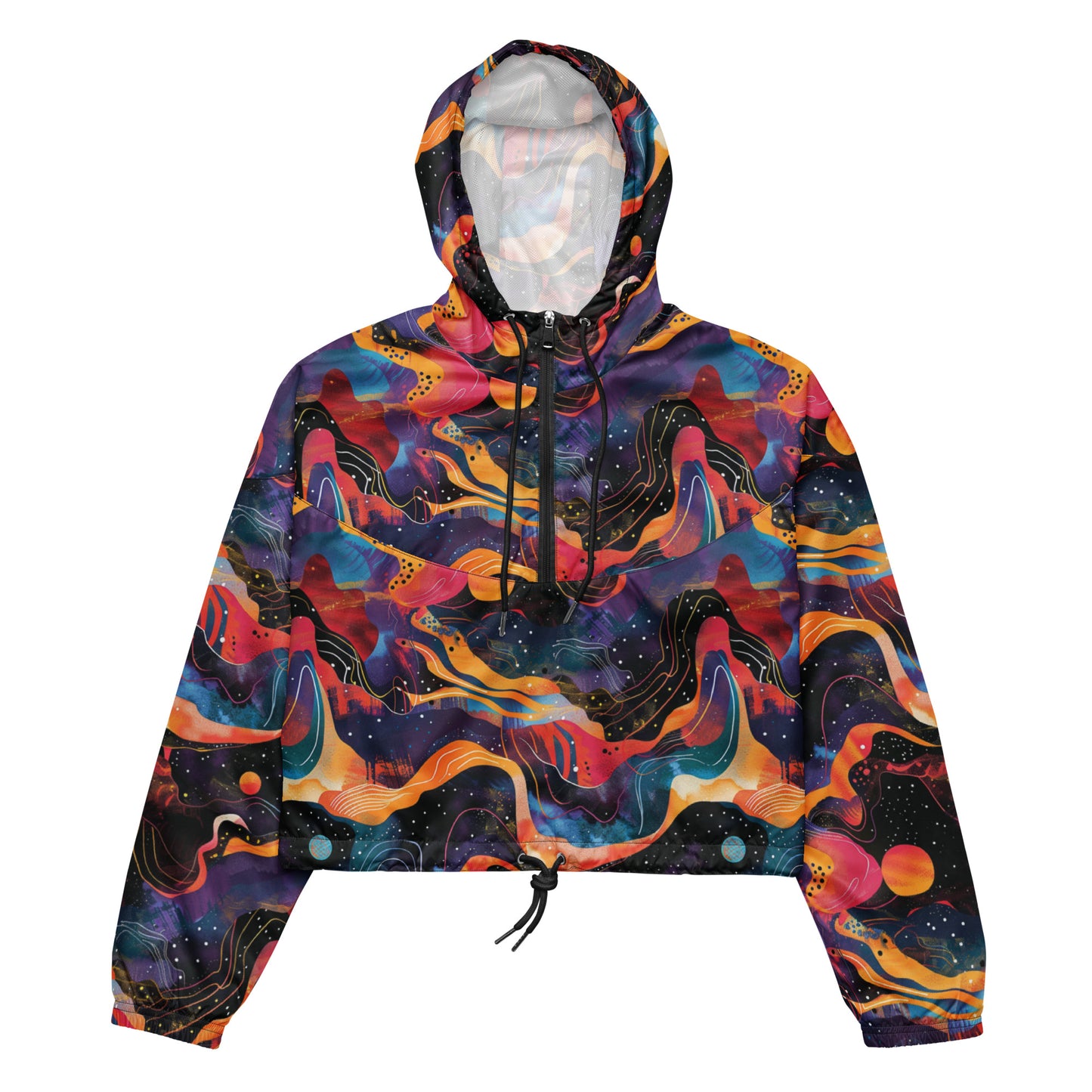 Galactic Waves Women’s Cropped Windbreaker