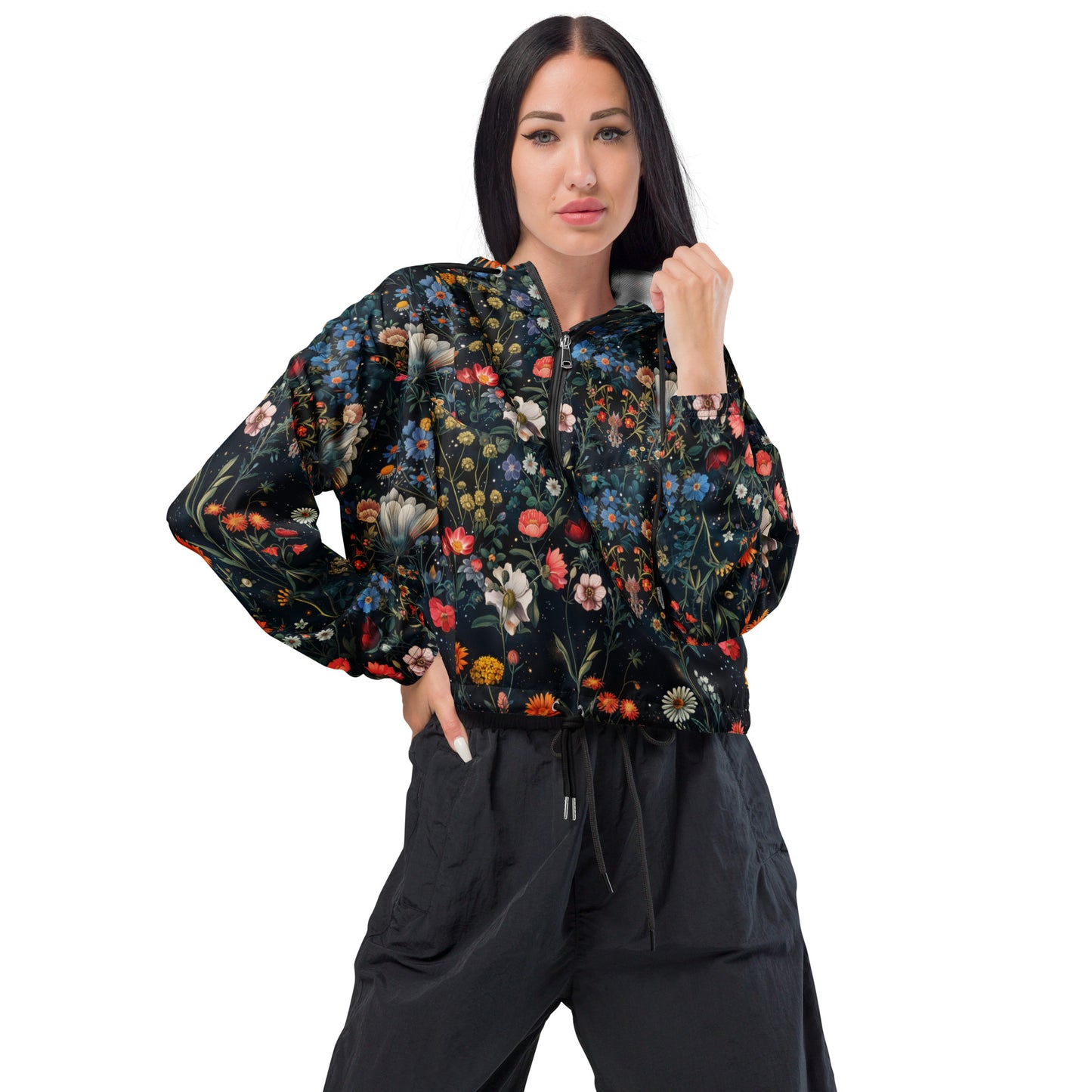Astral Bloomscape Women’s Cropped Windbreaker