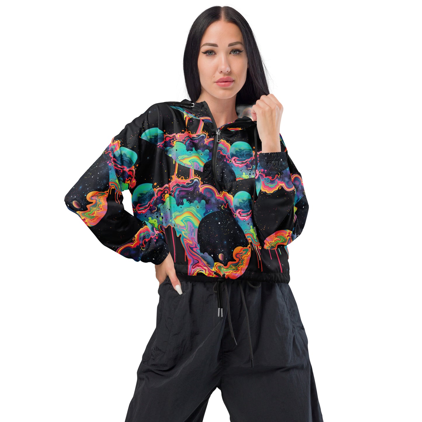 Cosmic Drip Women’s Cropped Windbreaker