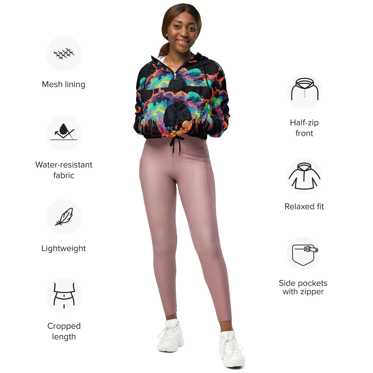 Cosmic Drip Women’s Cropped Windbreaker