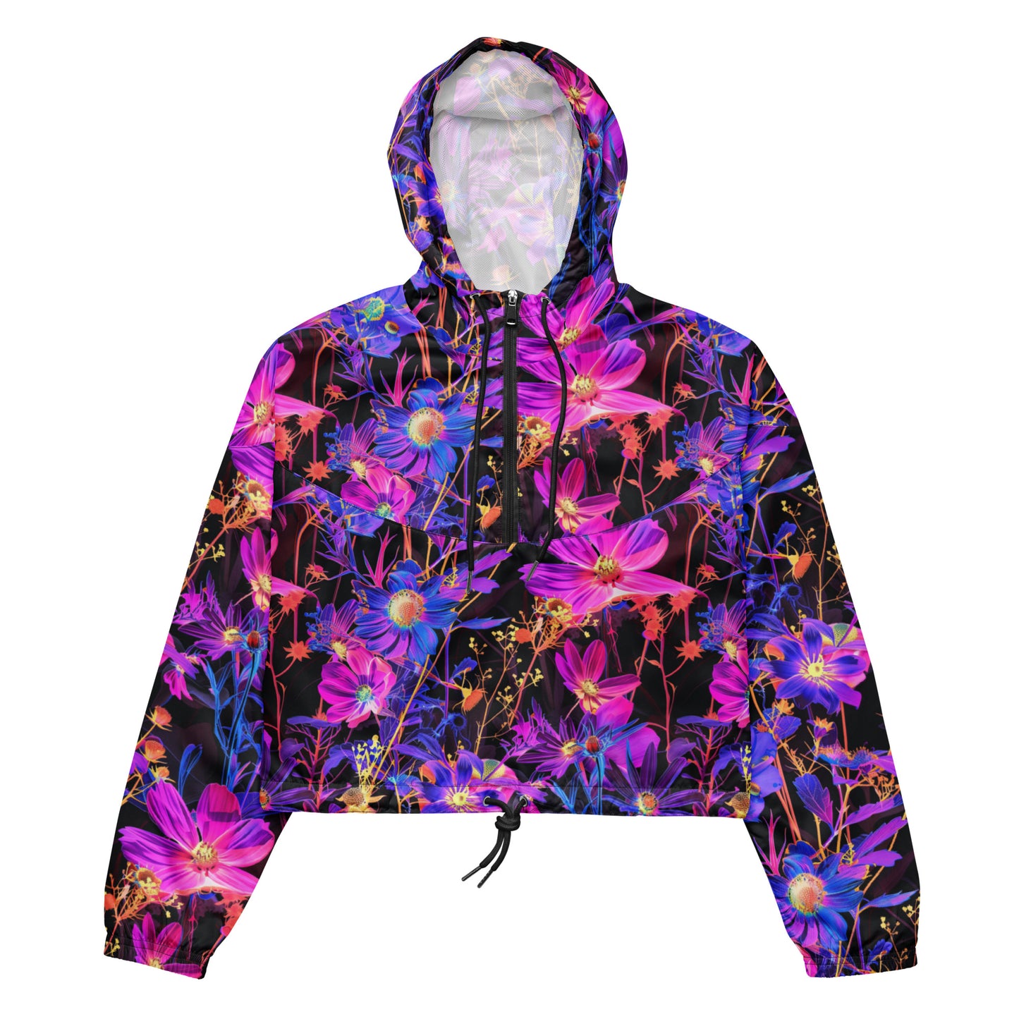 Exotic Floral Women’s Cropped Windbreaker
