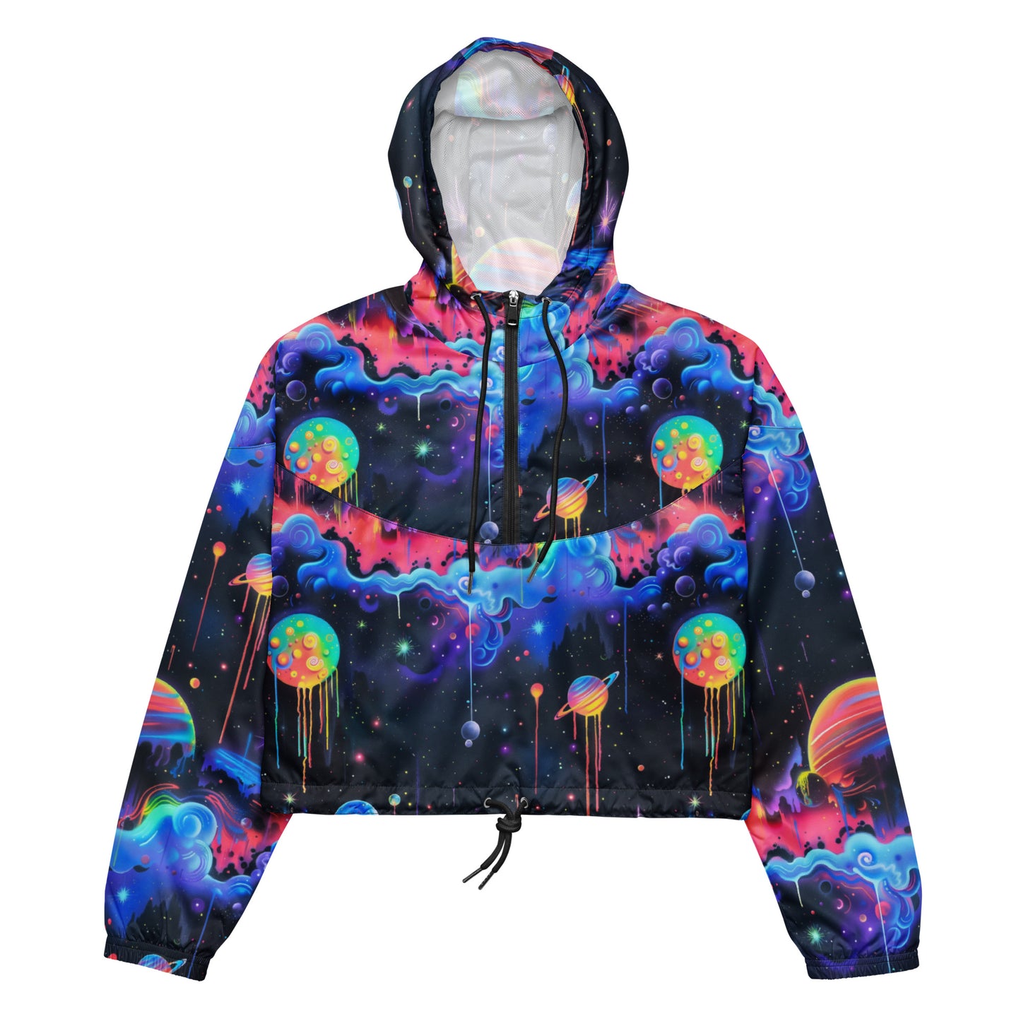 Glowing Galaxy Women’s Cropped Windbreaker