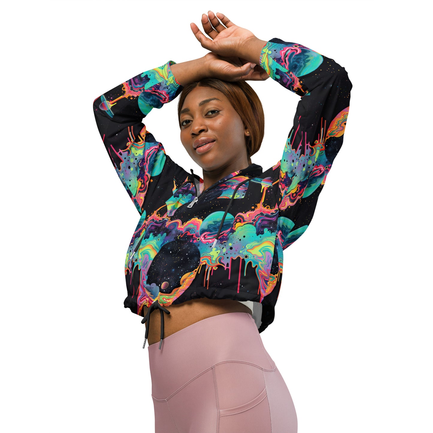 Cosmic Drip Women’s Cropped Windbreaker