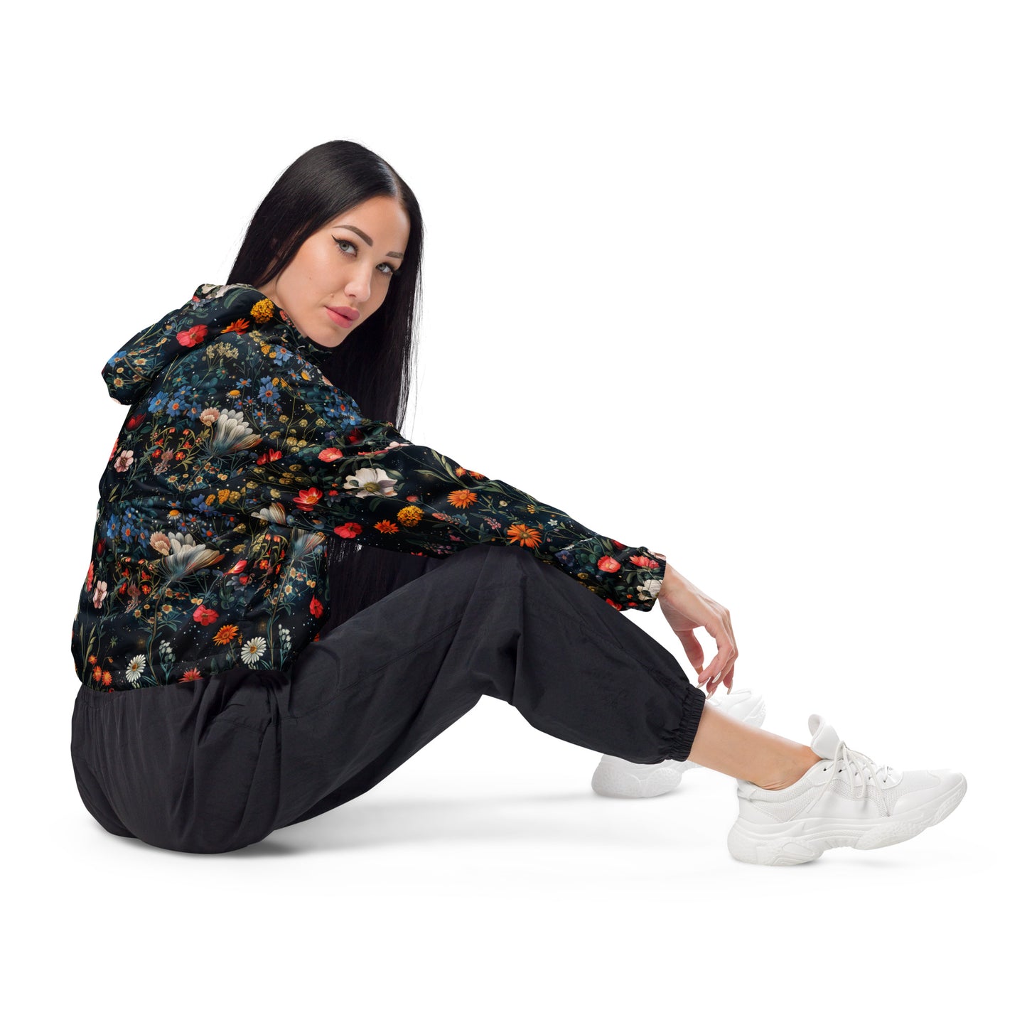 Astral Bloomscape Women’s Cropped Windbreaker