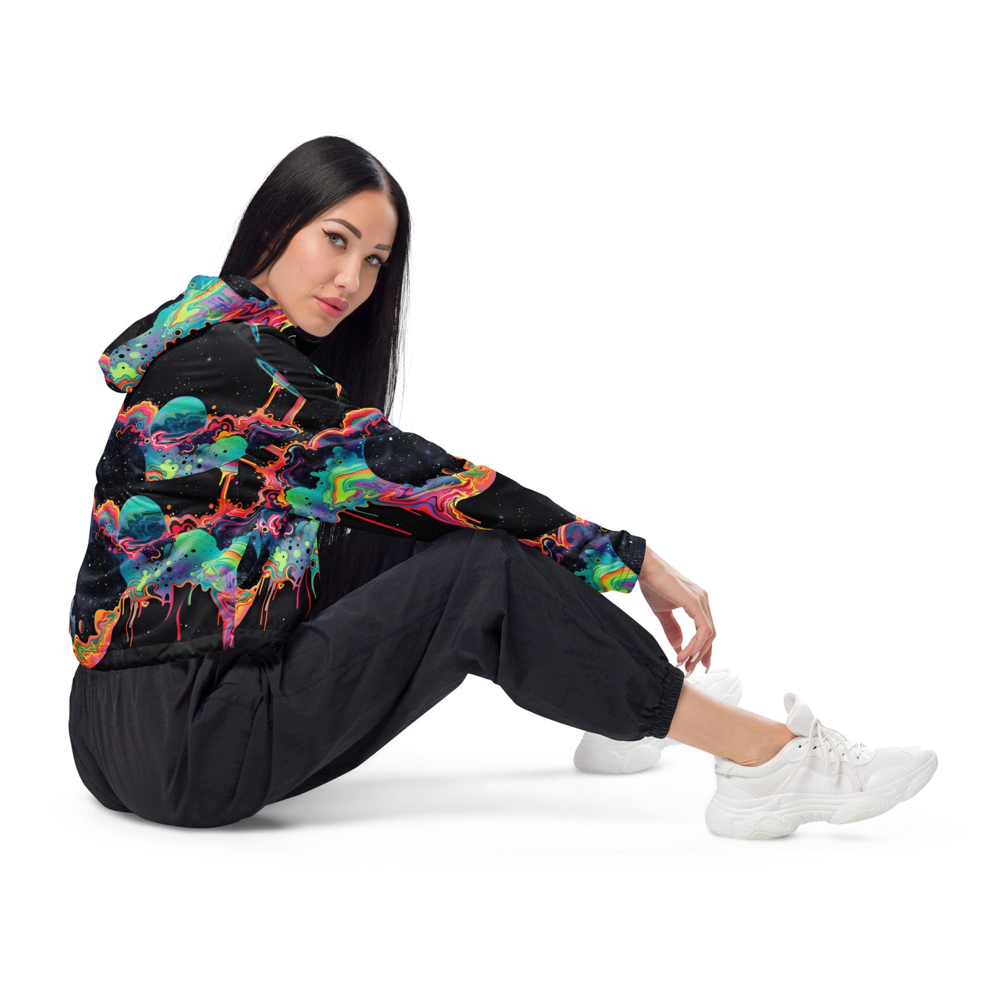 Cosmic Drip Women’s Cropped Windbreaker