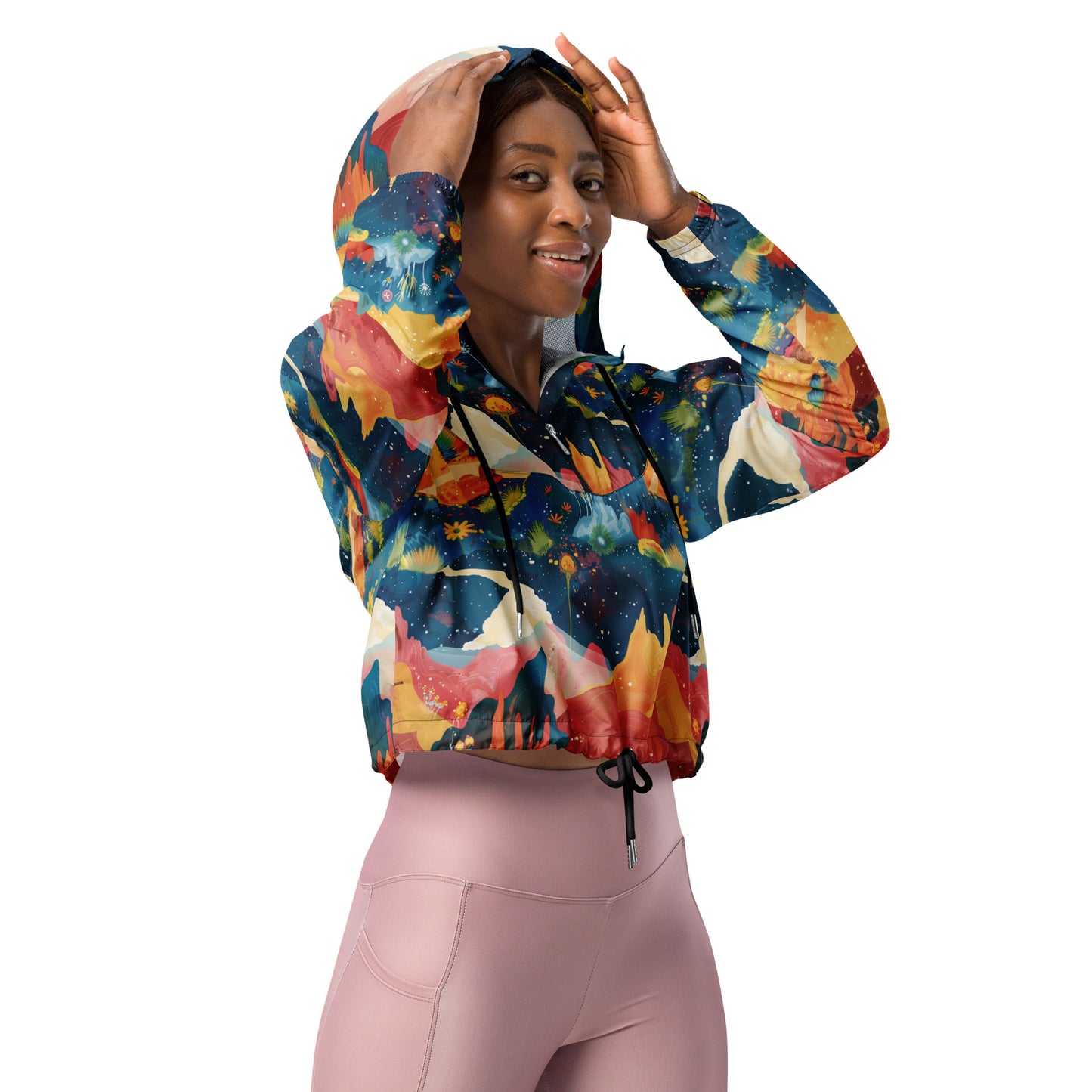 Autumn Whispers Women’s Cropped Windbreaker