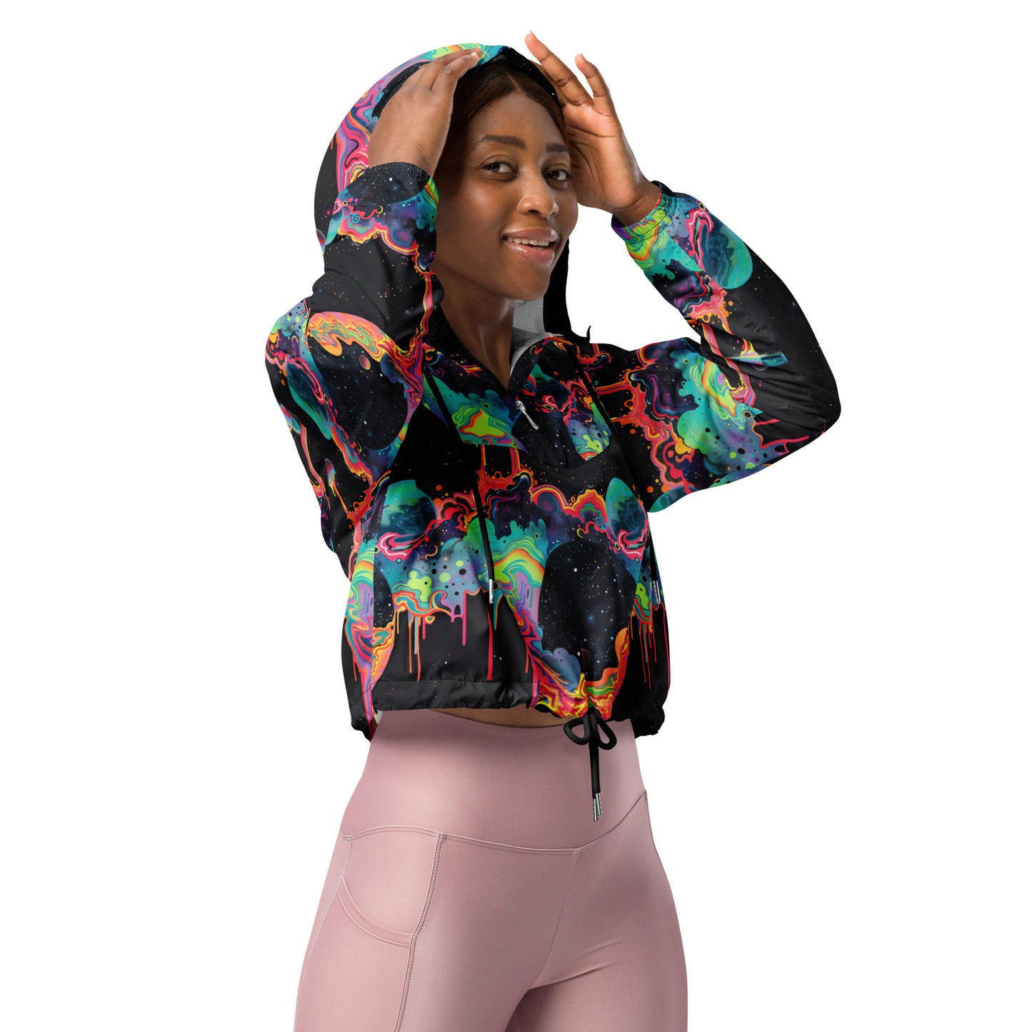 Cosmic Drip Women’s Cropped Windbreaker