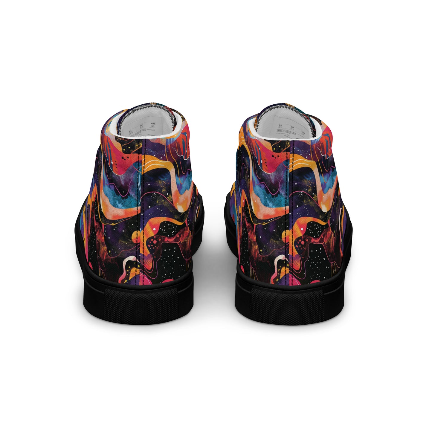 Galactic Waves Women’s High Top Canvas Shoes