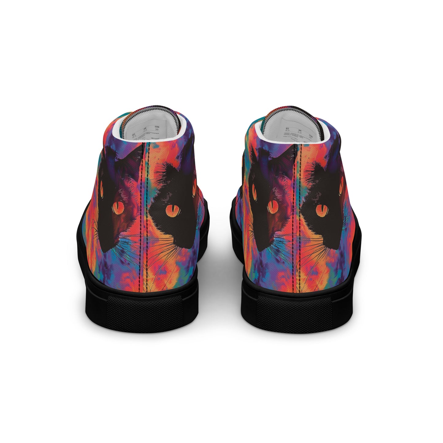 Rave Cat Tie Dye Women’s High Top Canvas Shoes