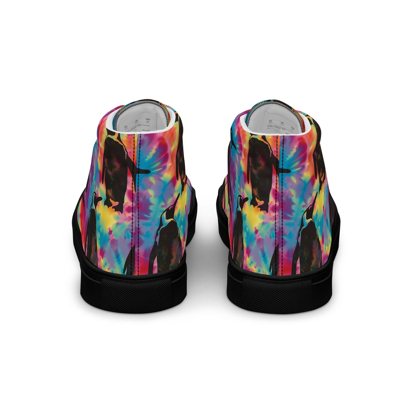 Penguin Rave Tie Dye Women’s High Top Canvas Shoes