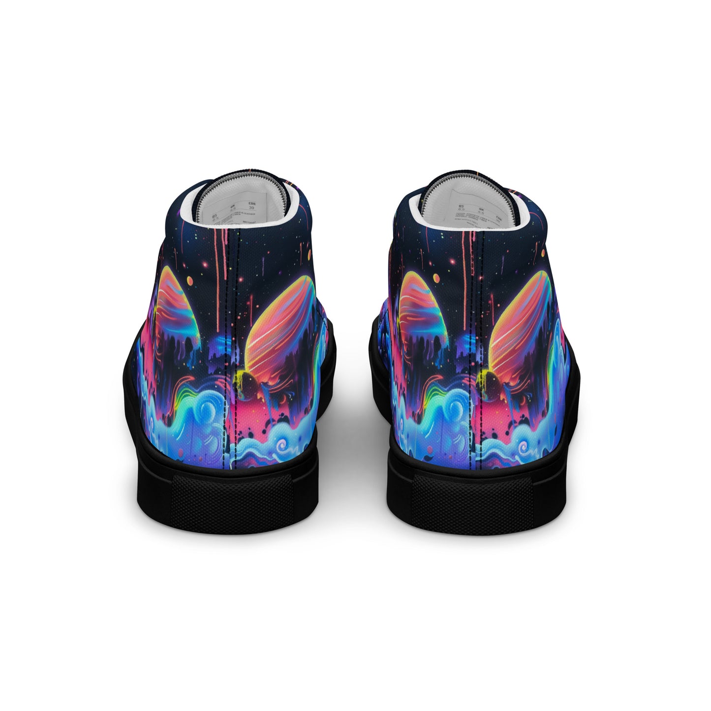 Glowing Galaxy Women’s High Top Canvas Shoes