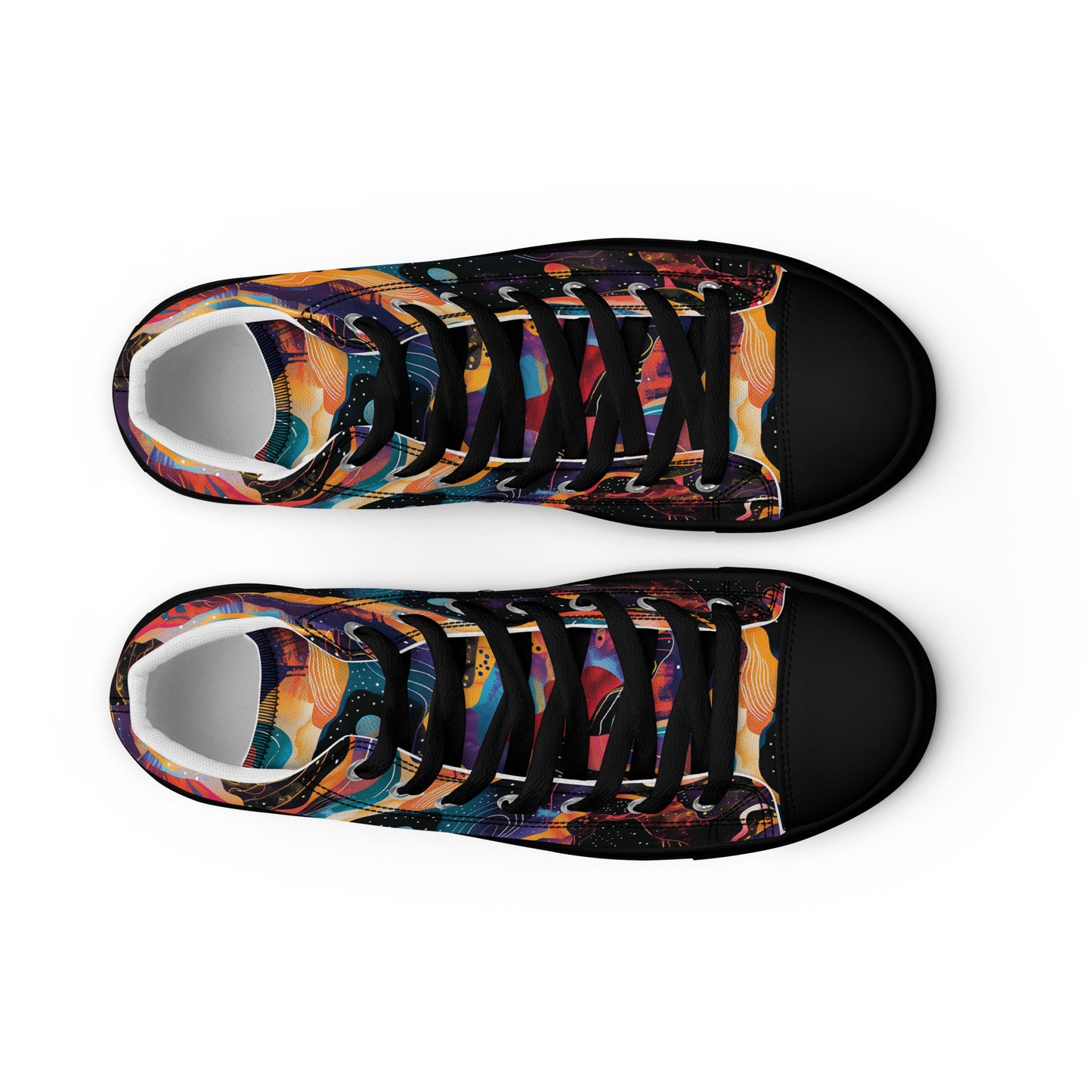 Galactic Waves Women’s High Top Canvas Shoes