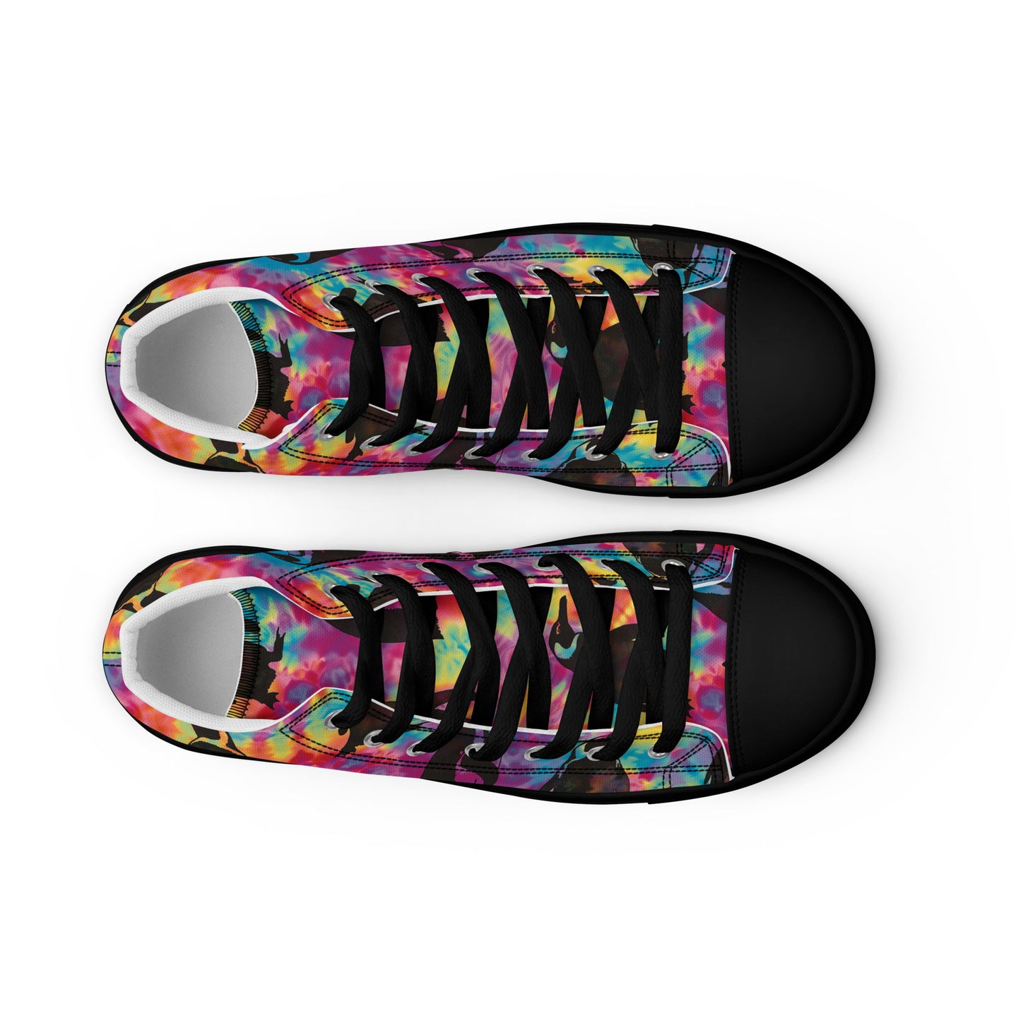 Penguin Rave Tie Dye Women’s High Top Canvas Shoes