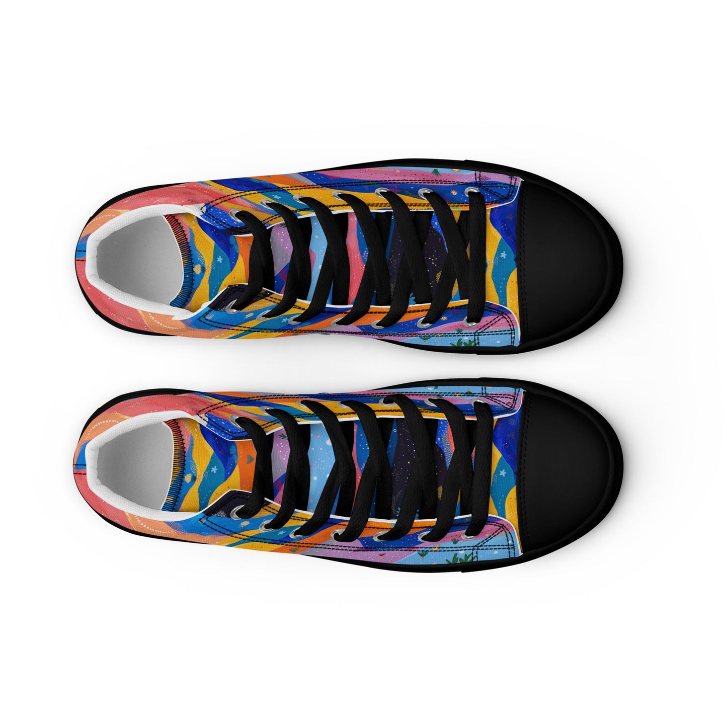 Starlit Panorama Women’s High Top Canvas Shoes