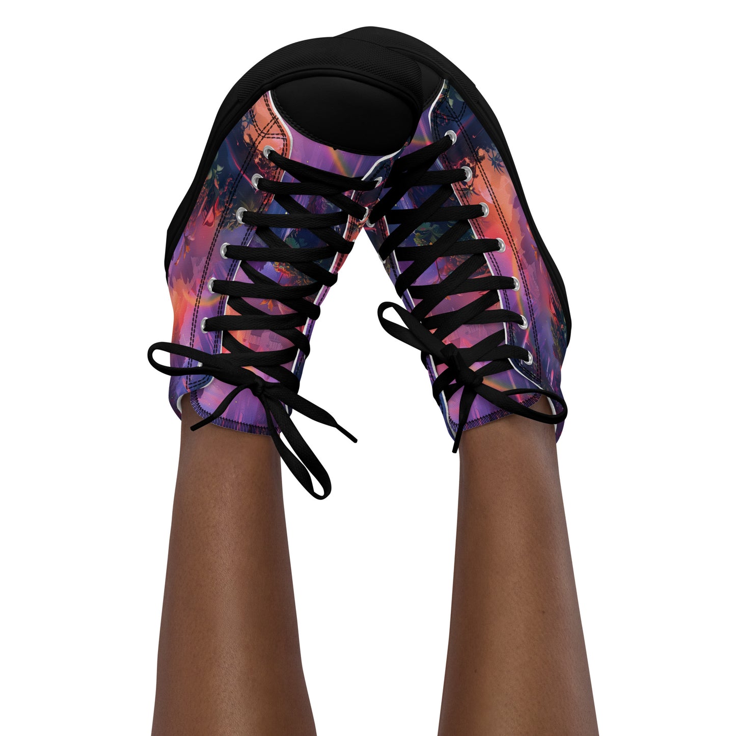 Chasing Waterfalls Women’s High Top Canvas Shoes