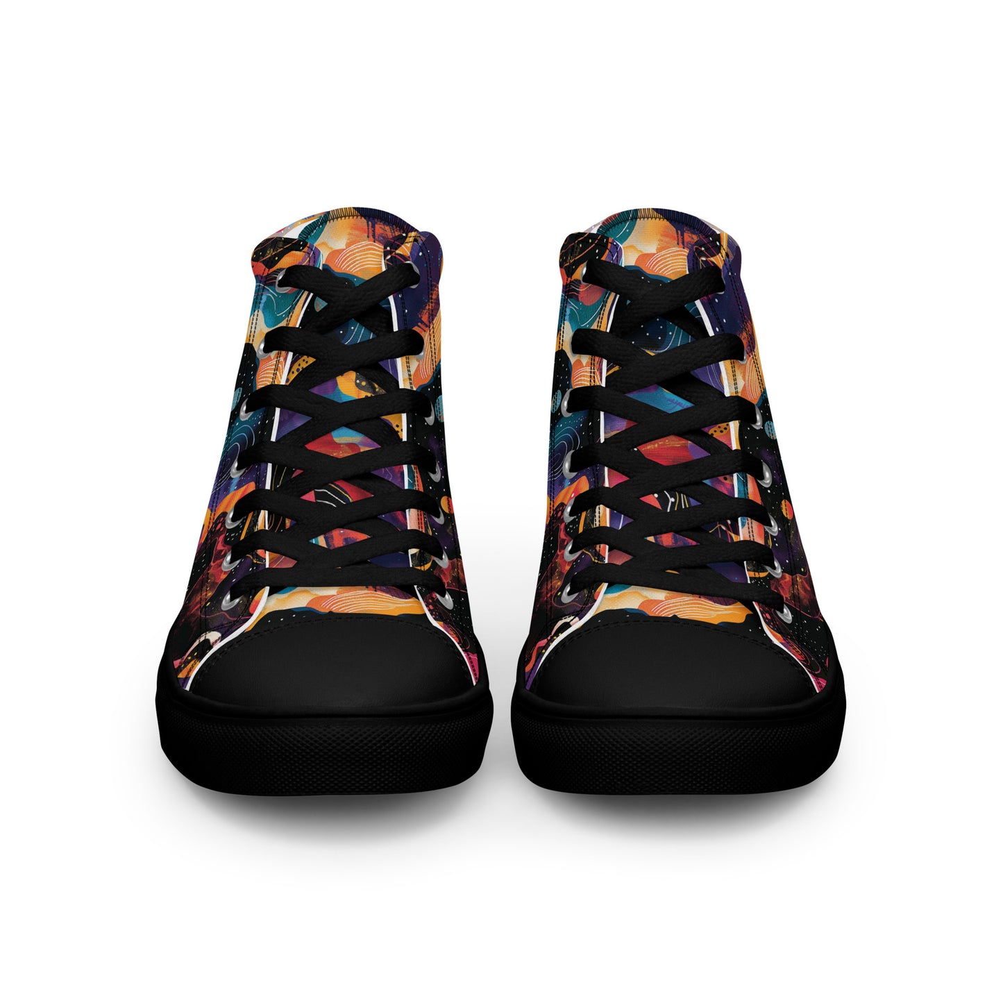 Galactic Waves Women’s High Top Canvas Shoes