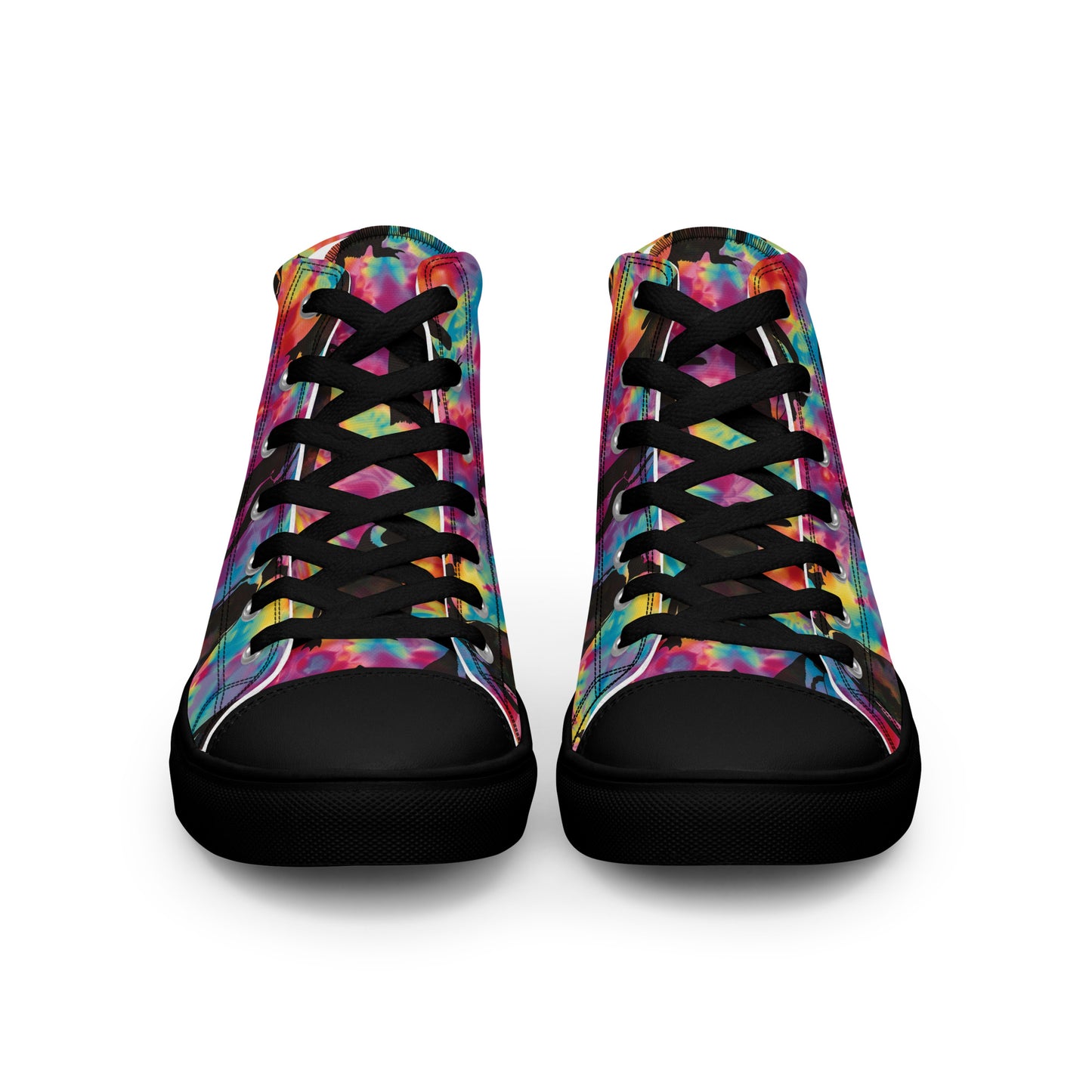 Penguin Rave Tie Dye Women’s High Top Canvas Shoes