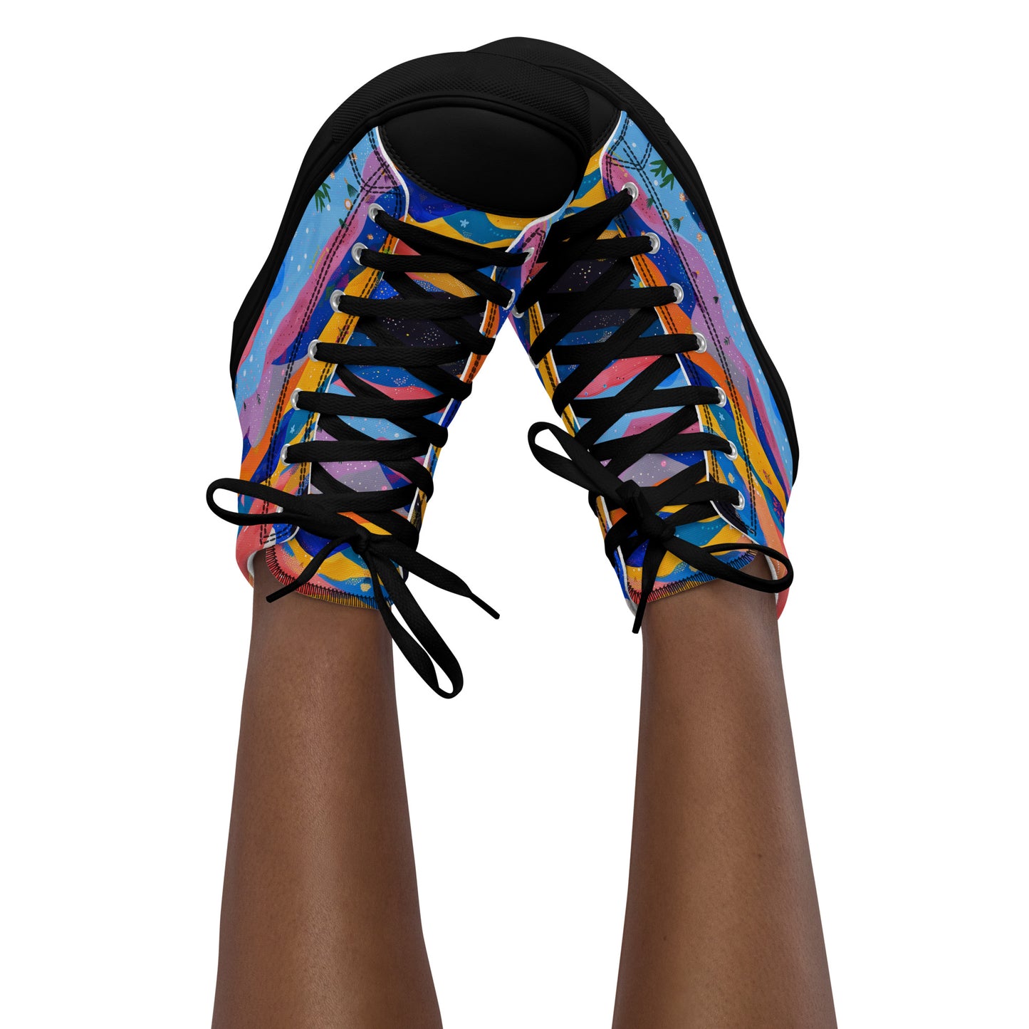 Starlit Panorama Women’s High Top Canvas Shoes