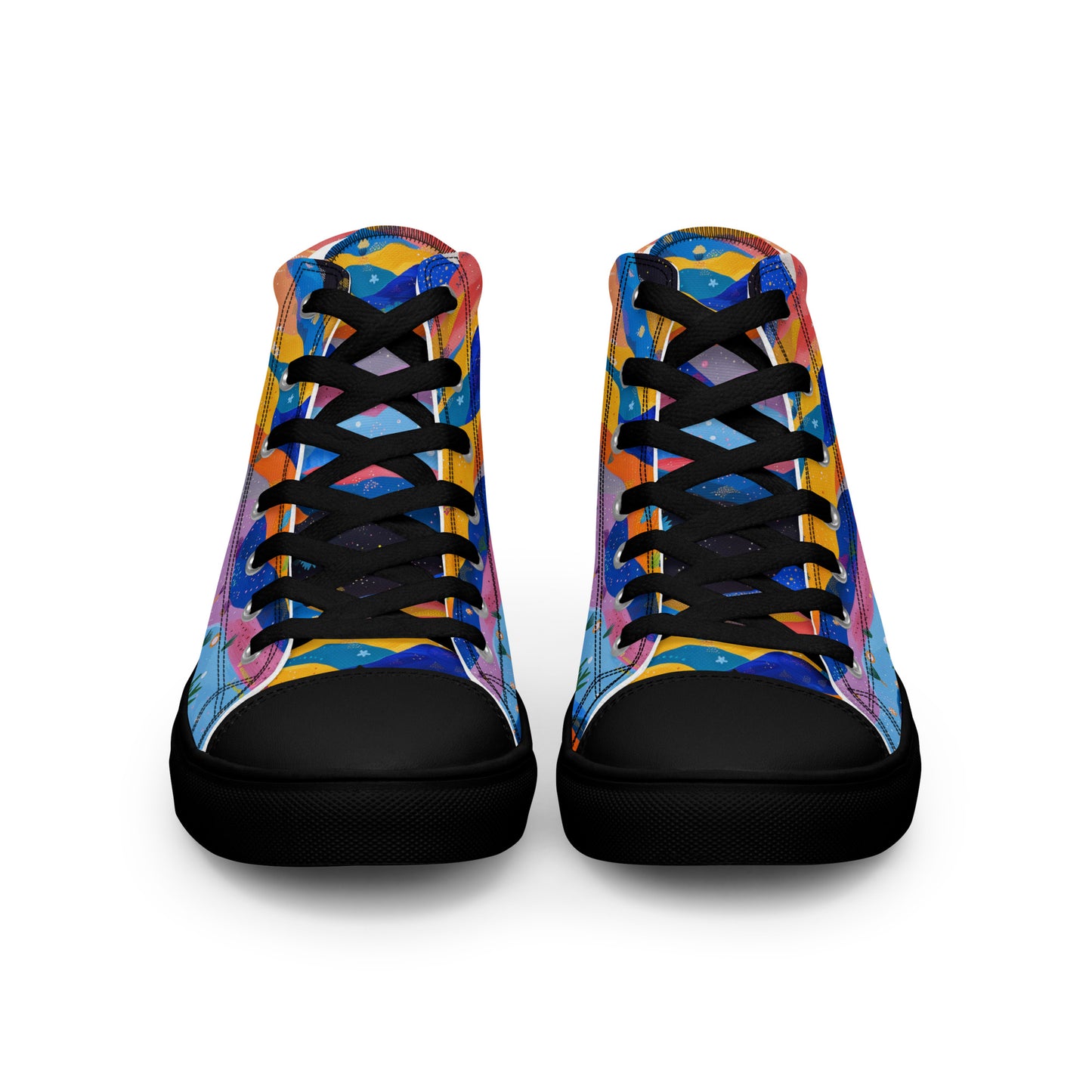 Starlit Panorama Women’s High Top Canvas Shoes
