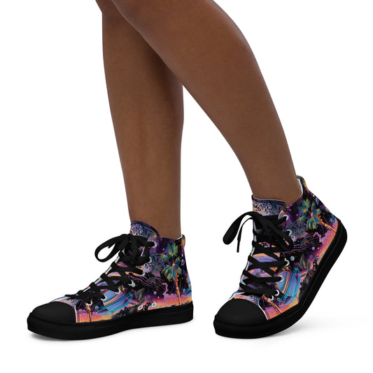 Nebula Surf Women’s High Top Canvas Shoes