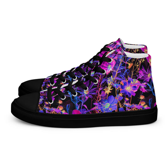 Exotic Floral Women’s High Top Canvas Shoes