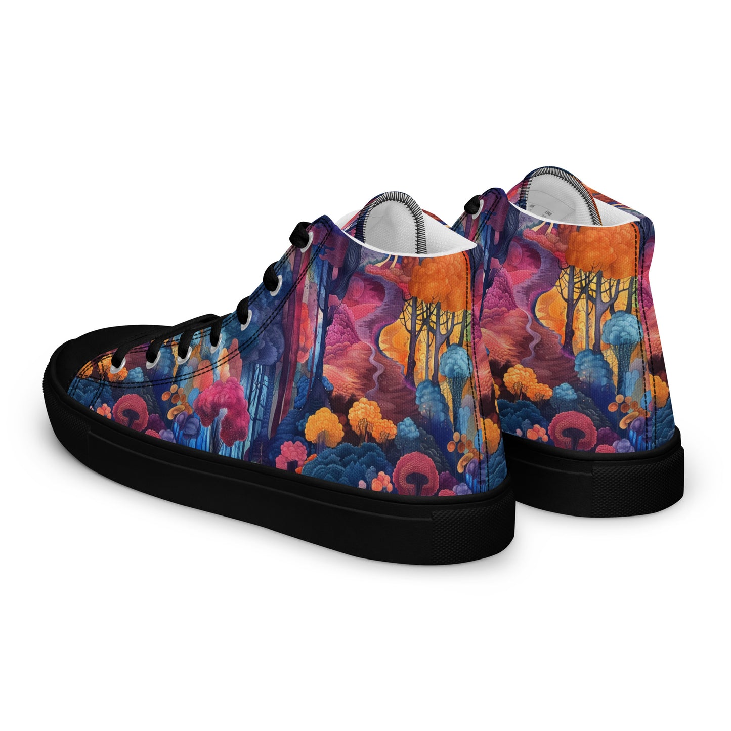 Watercolor Woods Women’s High Top Canvas Shoes