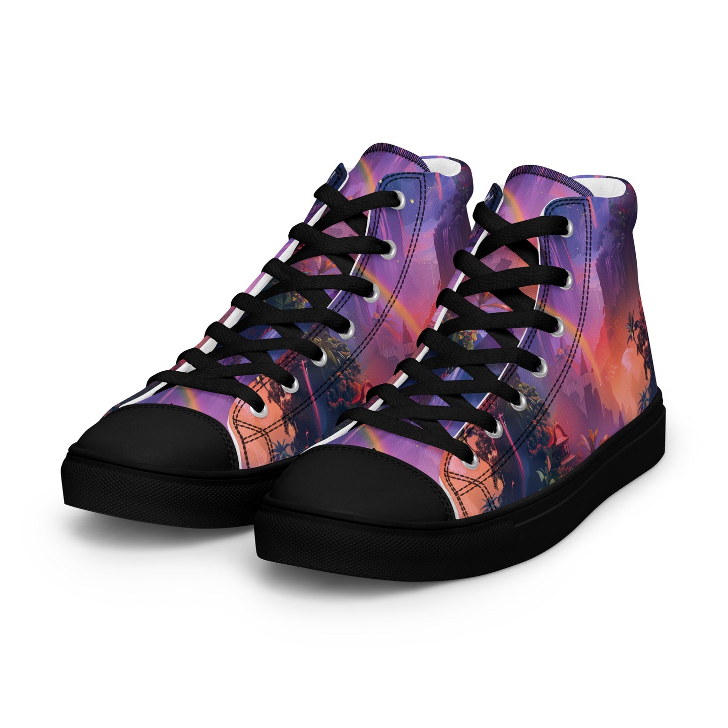 Chasing Waterfalls Women’s High Top Canvas Shoes