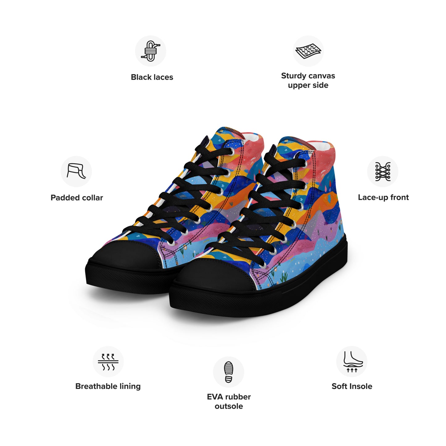 Starlit Panorama Women’s High Top Canvas Shoes