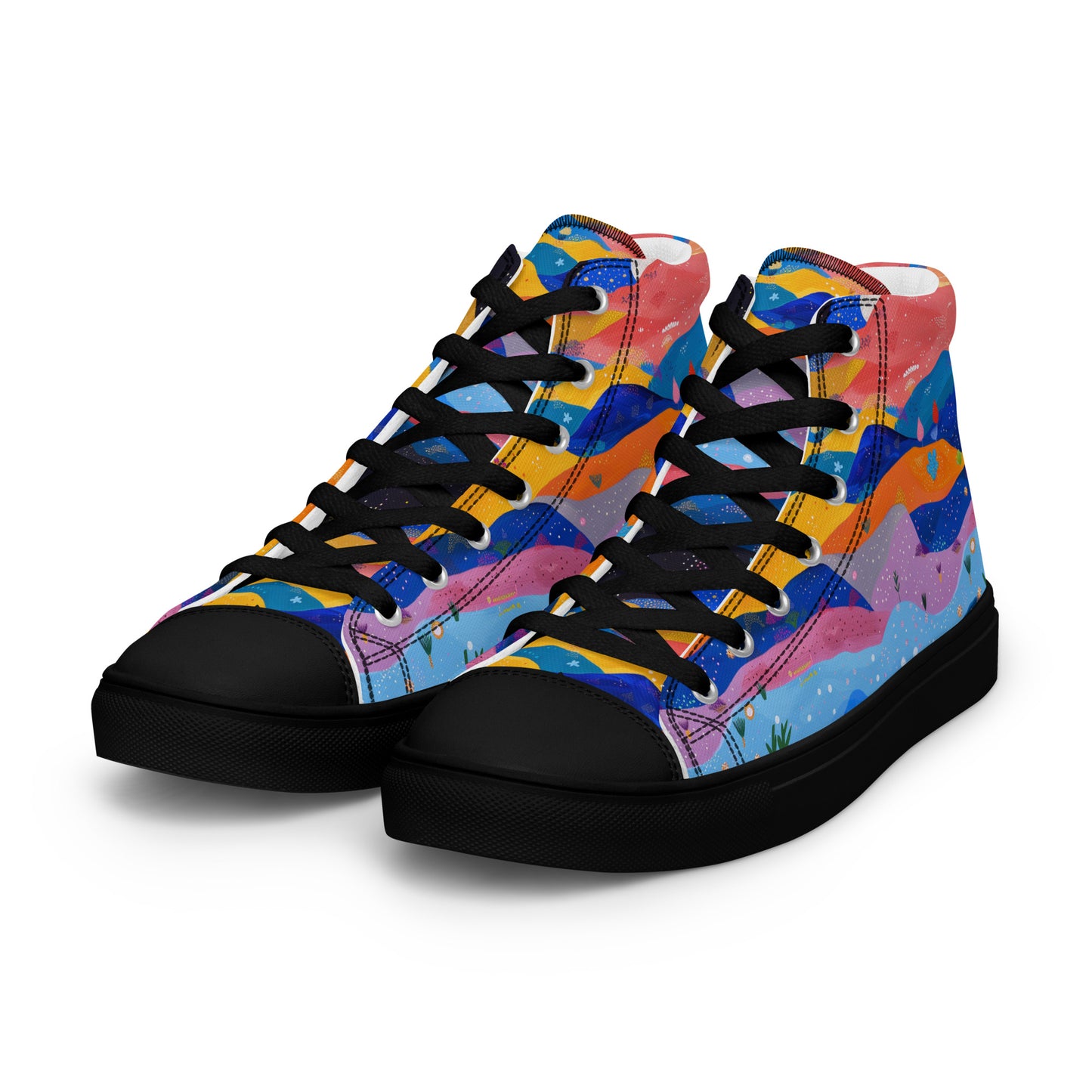Starlit Panorama Women’s High Top Canvas Shoes