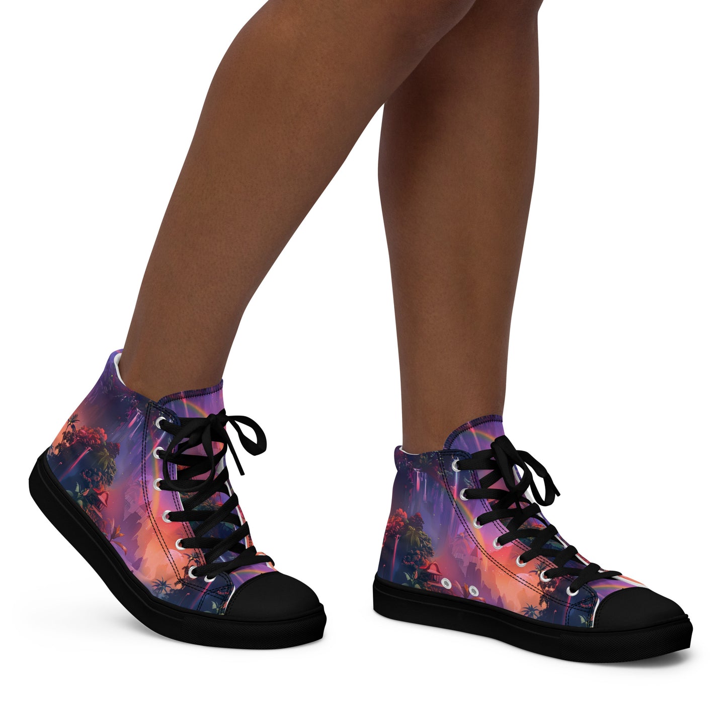 Chasing Waterfalls Women’s High Top Canvas Shoes