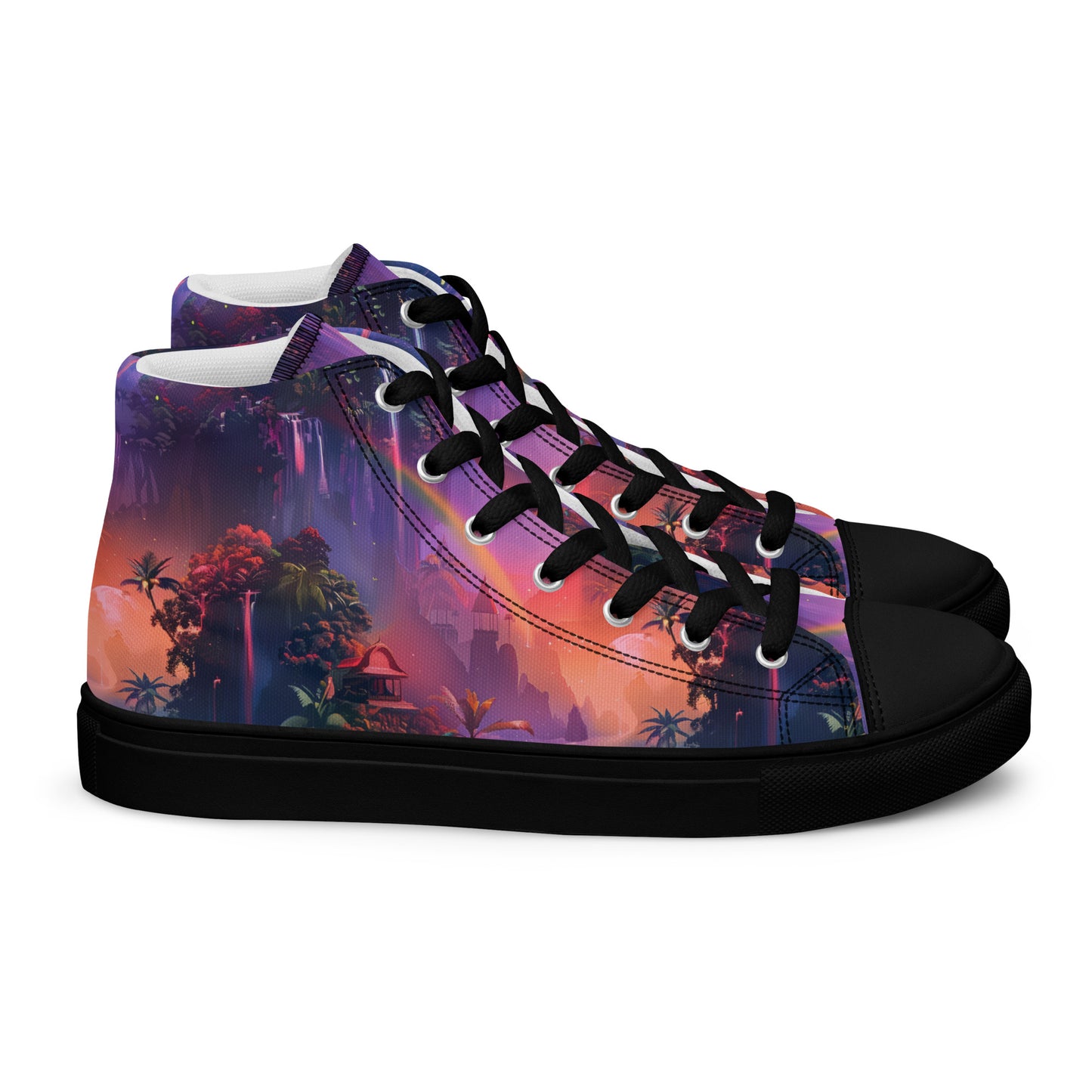 Chasing Waterfalls Women’s High Top Canvas Shoes