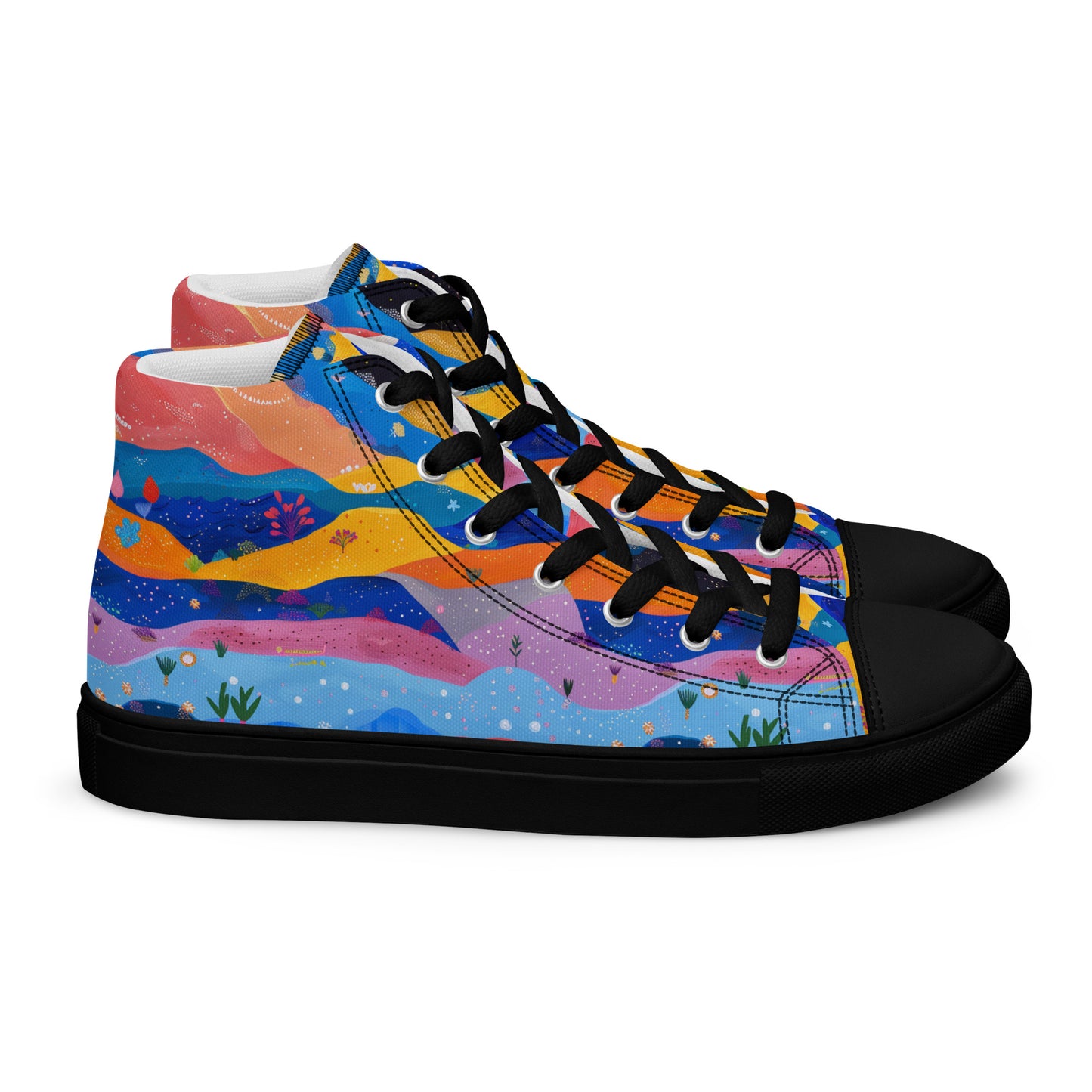 Starlit Panorama Women’s High Top Canvas Shoes