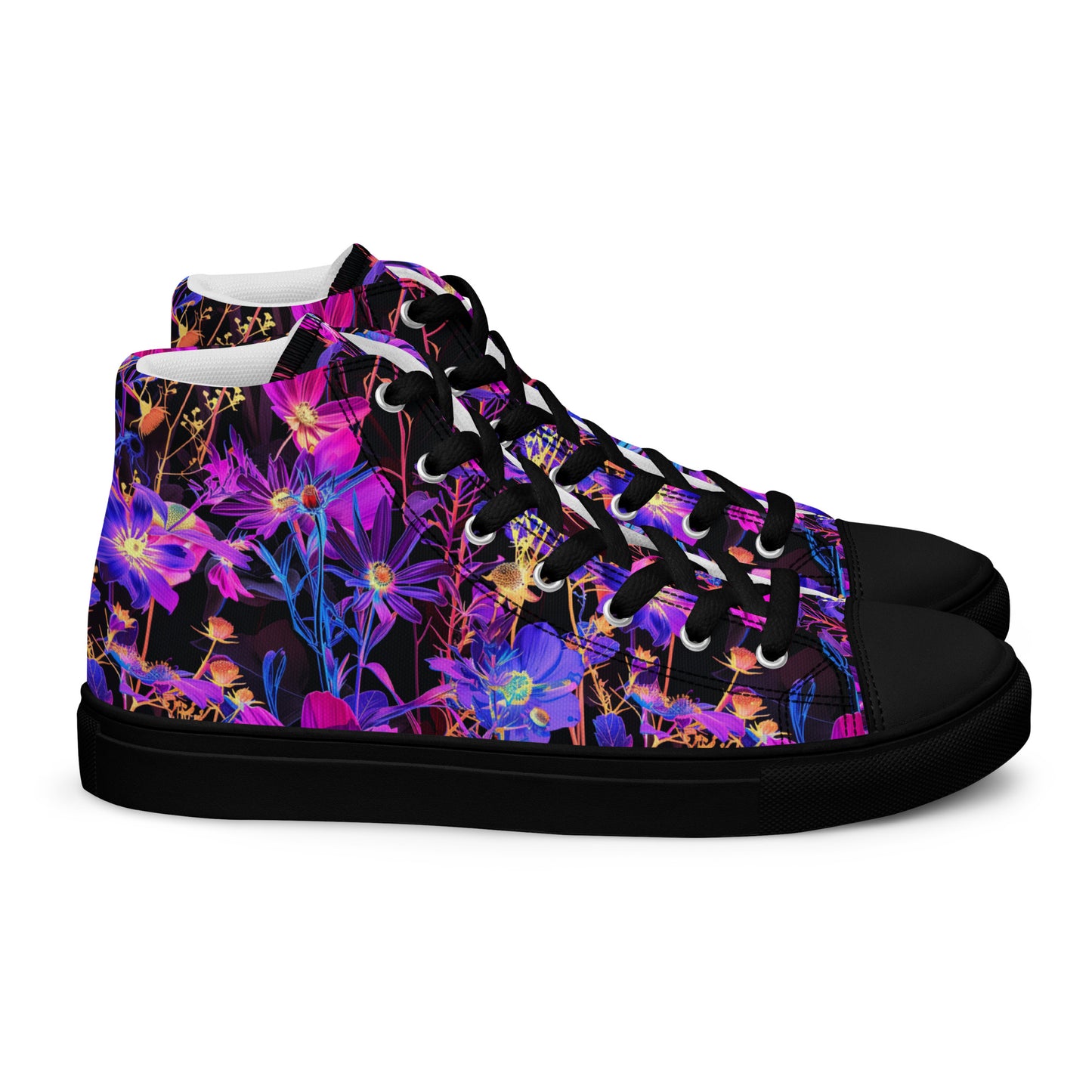 Exotic Floral Women’s High Top Canvas Shoes