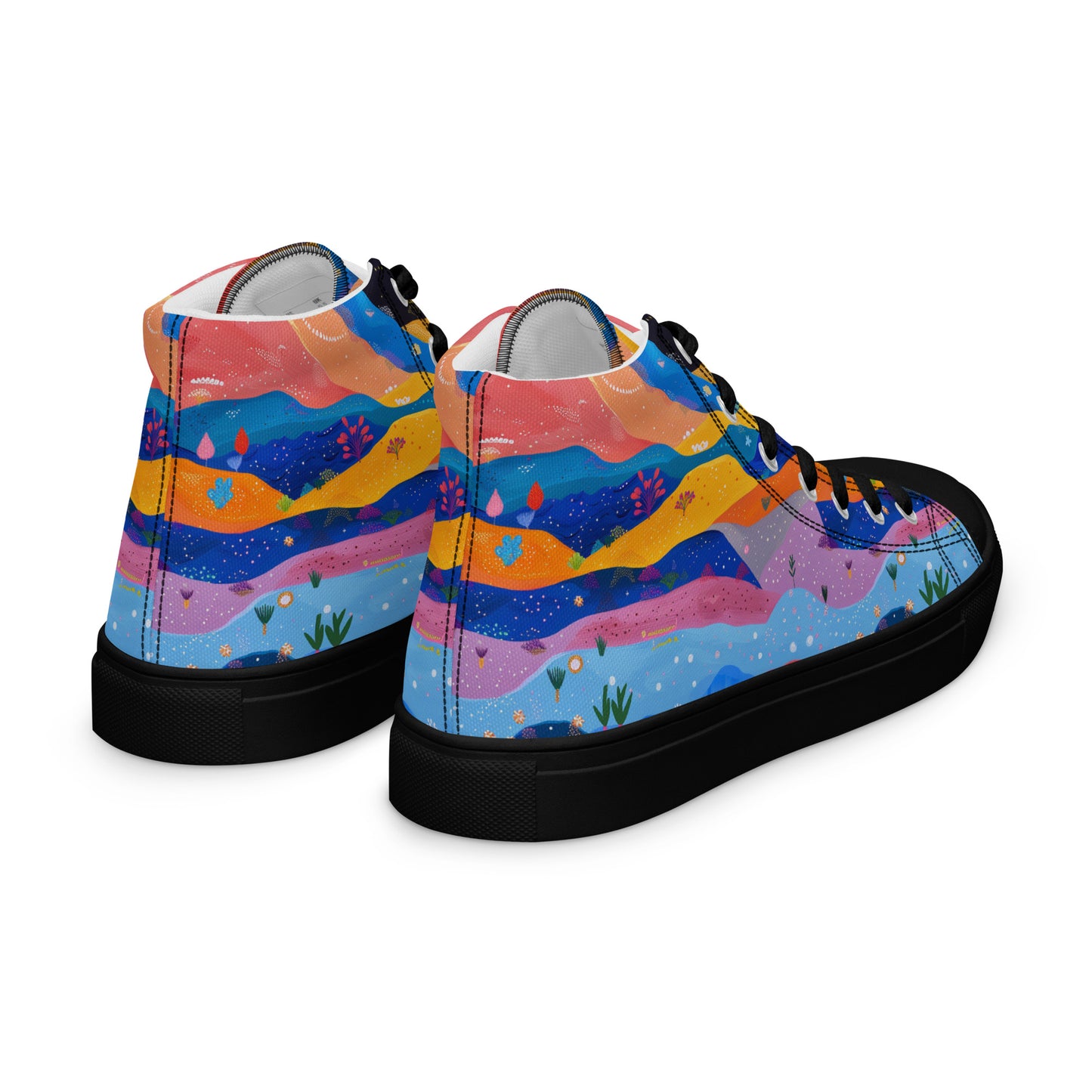 Starlit Panorama Women’s High Top Canvas Shoes