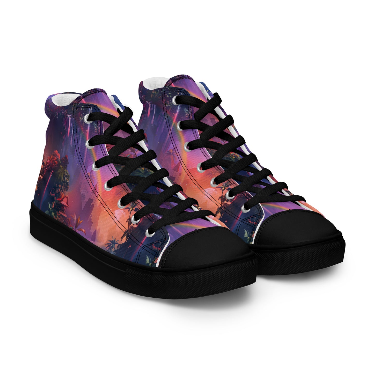 Chasing Waterfalls Women’s High Top Canvas Shoes