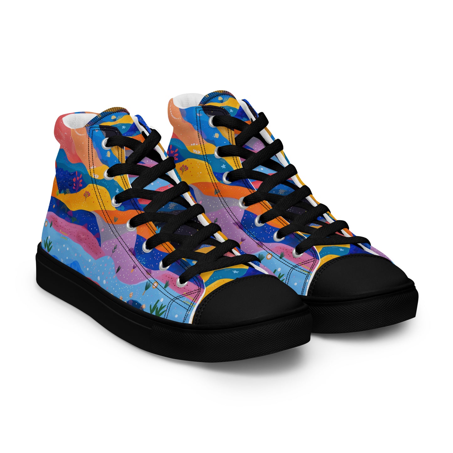 Starlit Panorama Women’s High Top Canvas Shoes