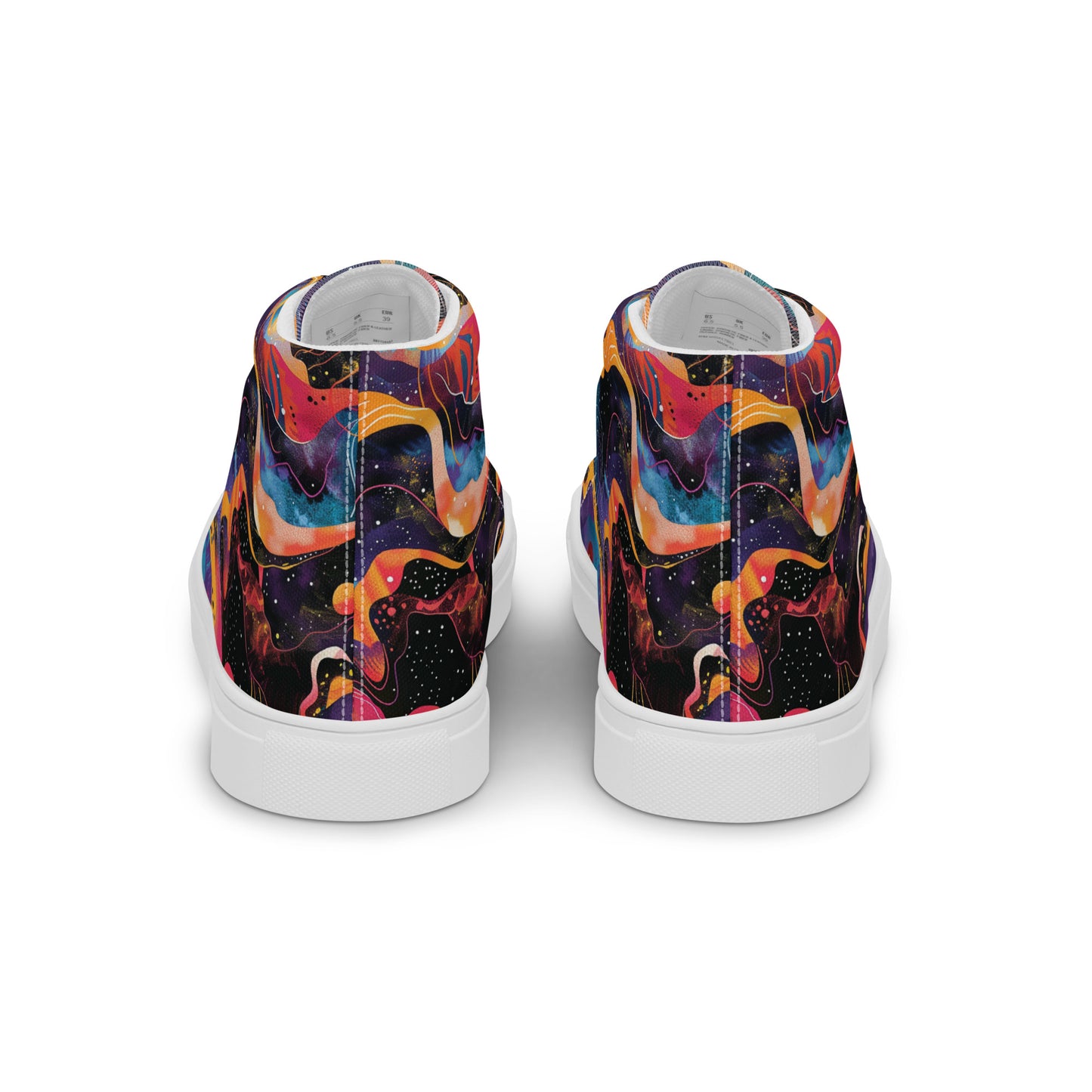 Galactic Waves Women’s High Top Canvas Shoes