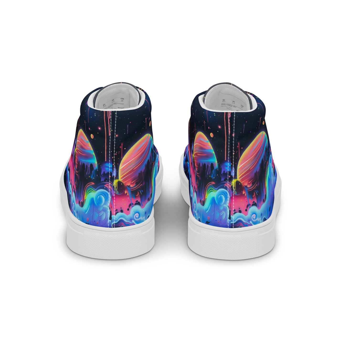Glowing Galaxy Women’s High Top Canvas Shoes