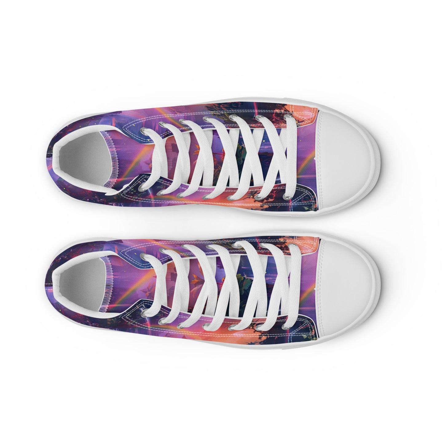 Chasing Waterfalls Women’s High Top Canvas Shoes