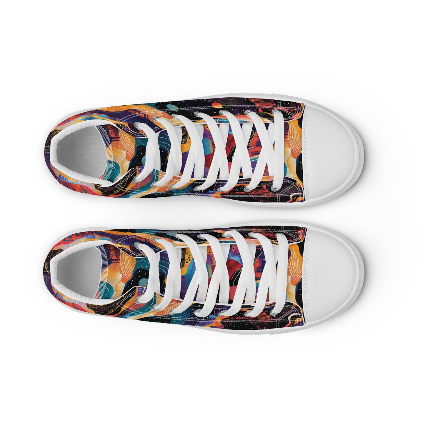 Galactic Waves Women’s High Top Canvas Shoes