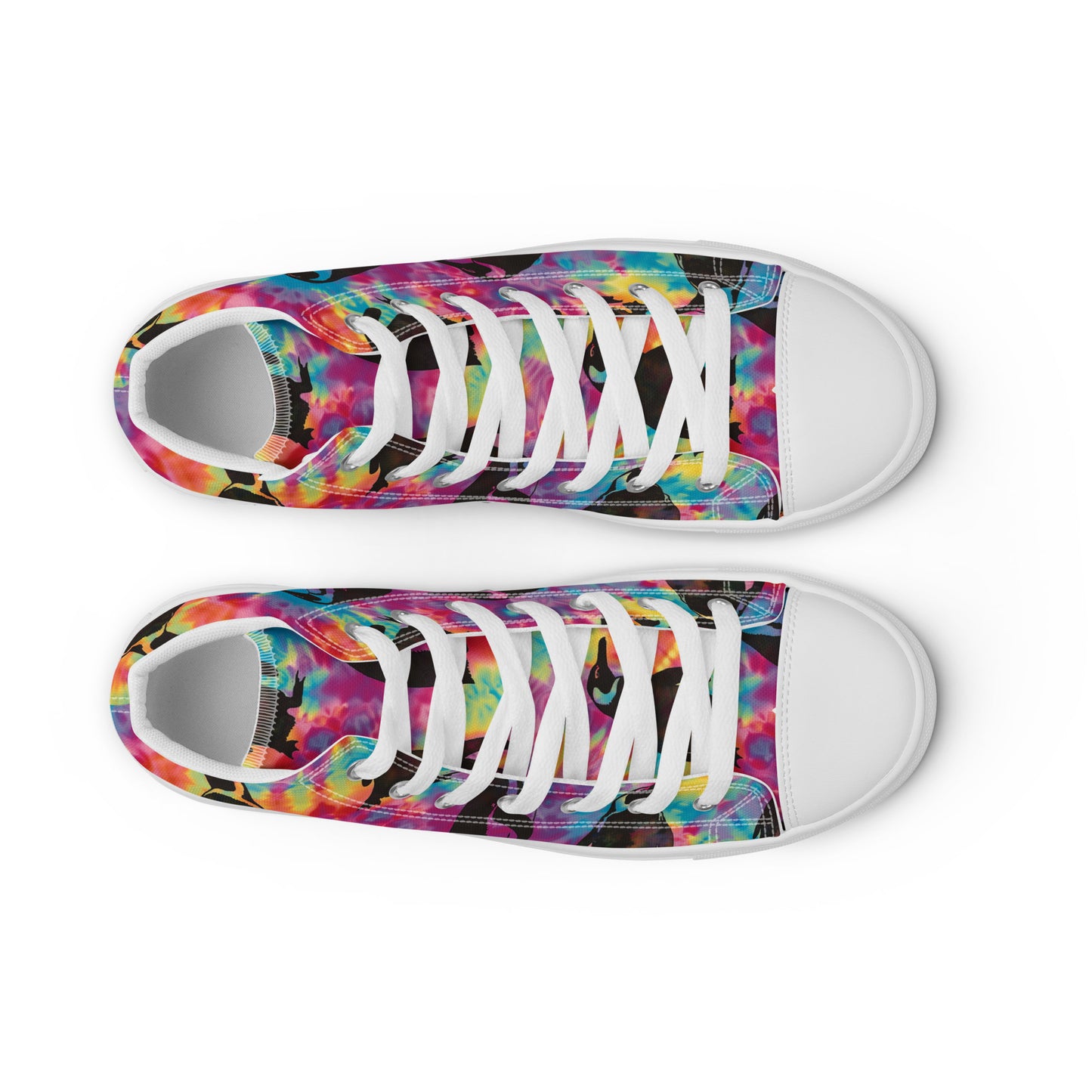 Penguin Rave Tie Dye Women’s High Top Canvas Shoes