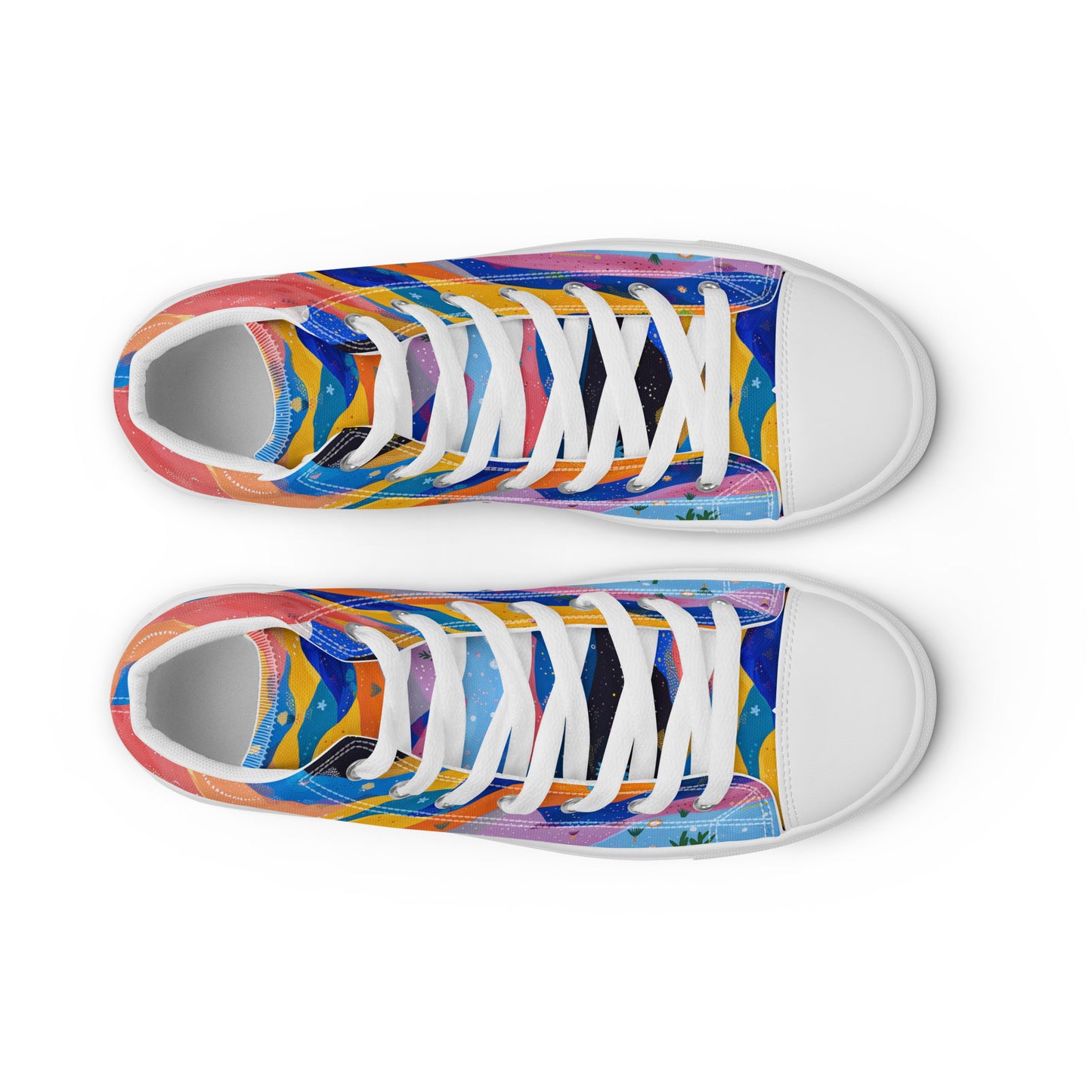 Starlit Panorama Women’s High Top Canvas Shoes