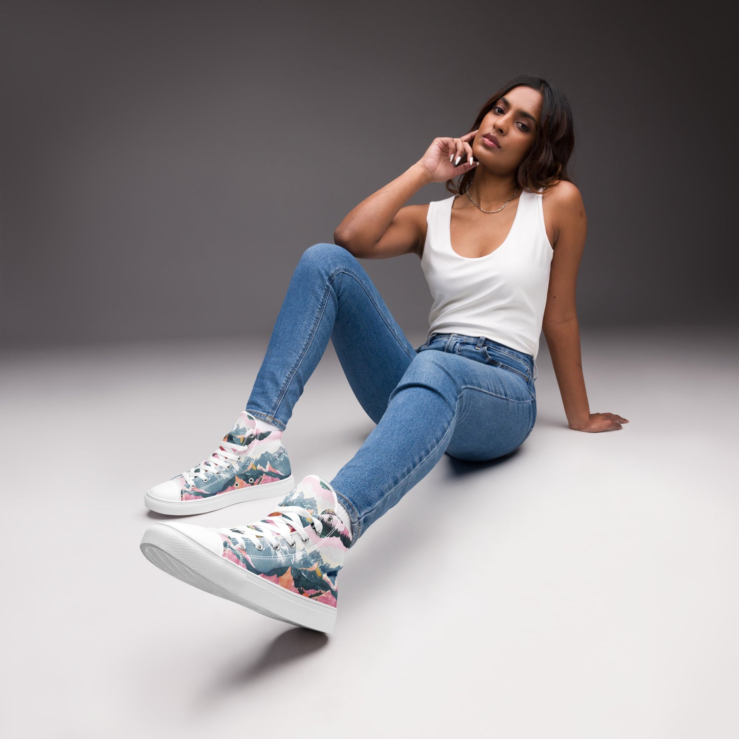 Ski Season Women’s High Top Canvas Shoes