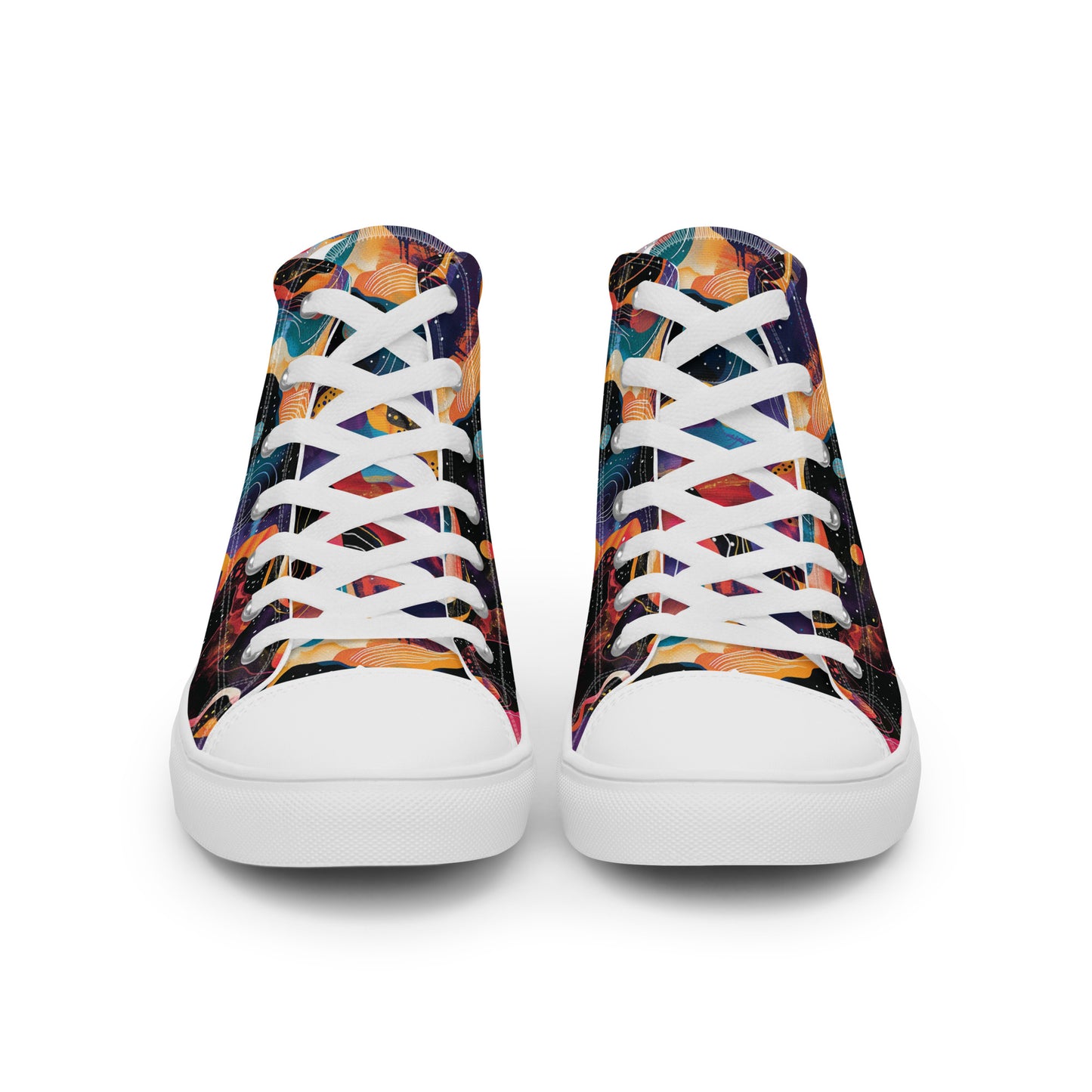 Galactic Waves Women’s High Top Canvas Shoes