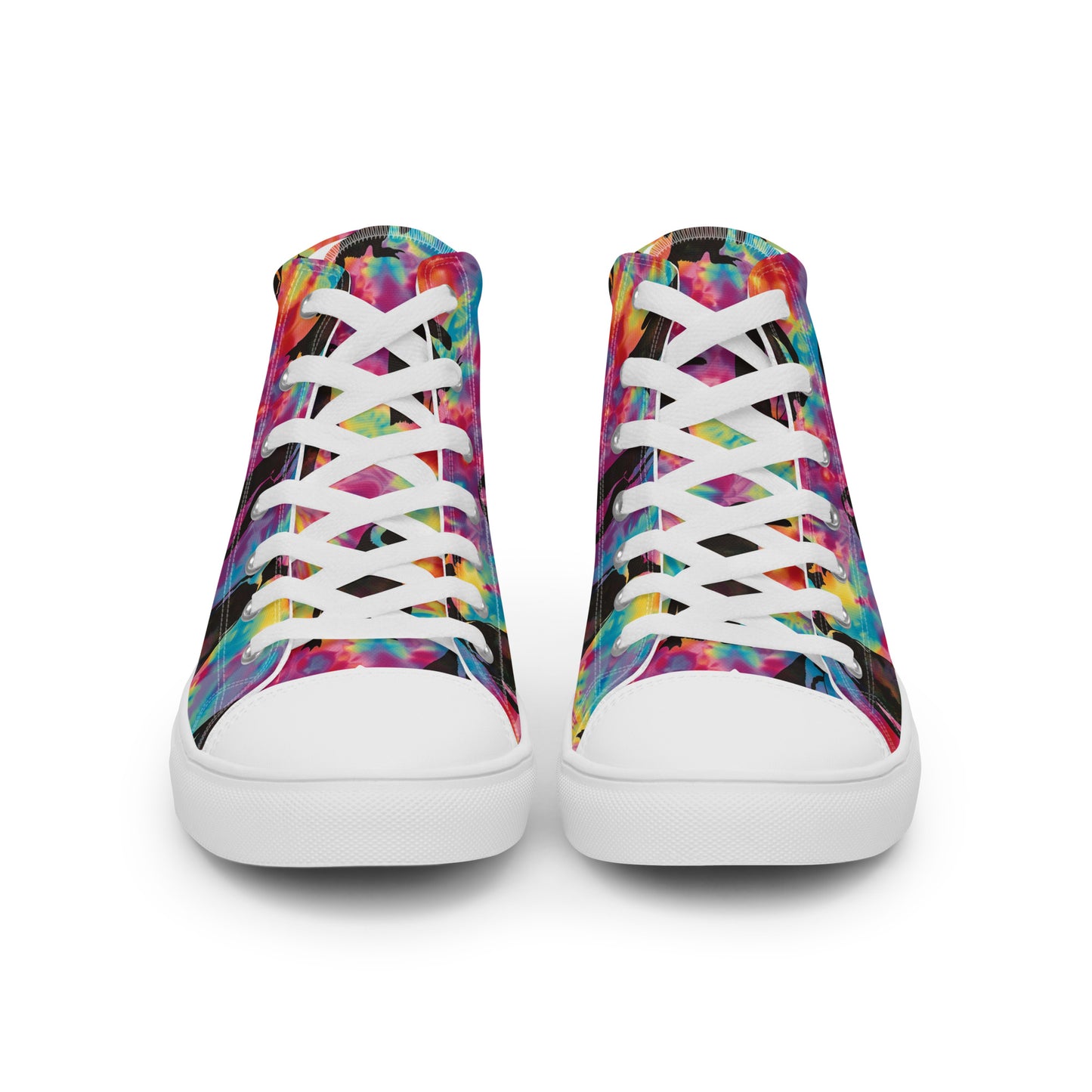 Penguin Rave Tie Dye Women’s High Top Canvas Shoes