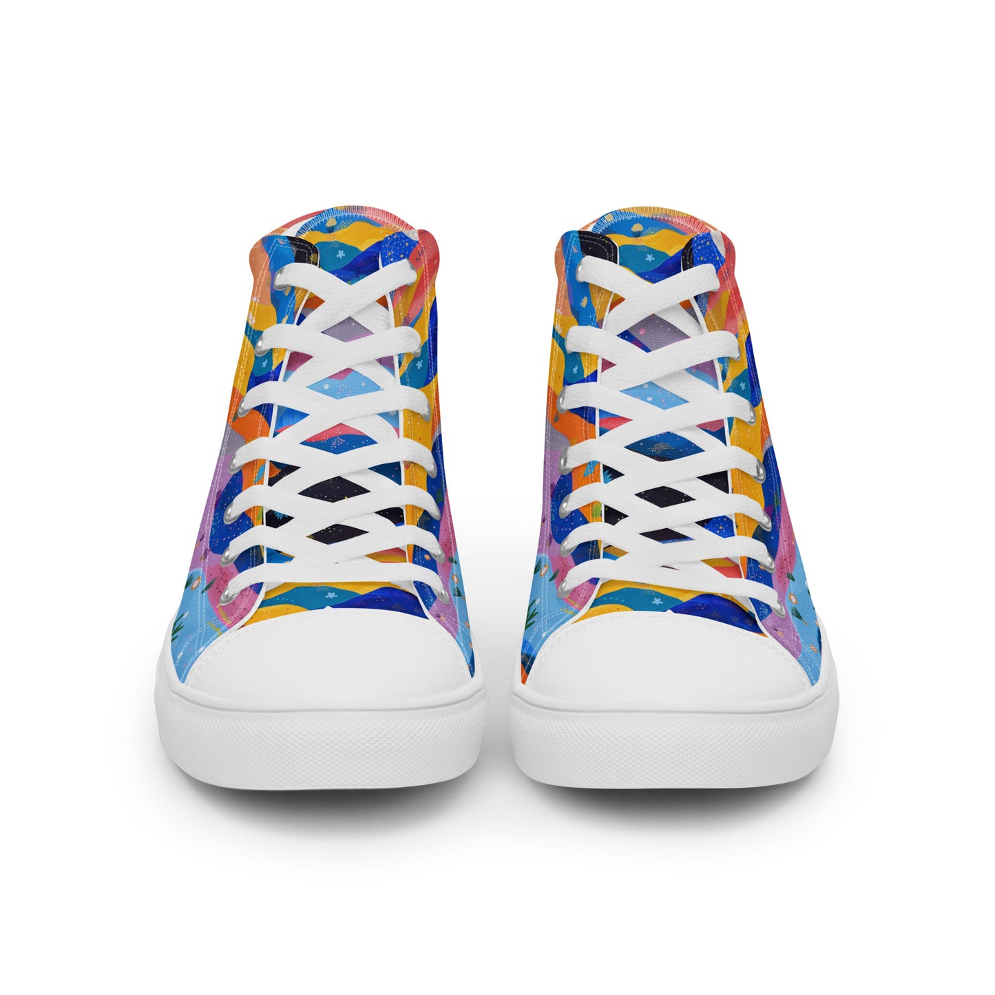 Starlit Panorama Women’s High Top Canvas Shoes