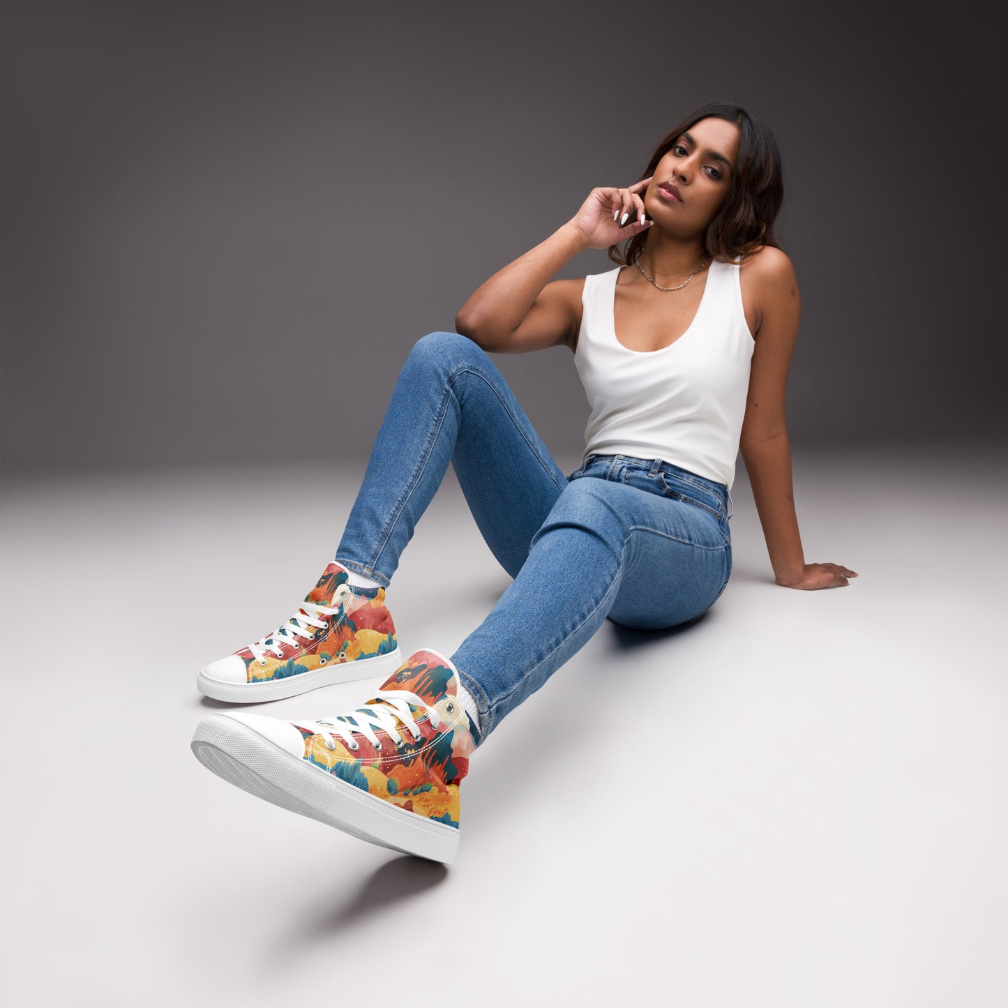 Autumn Whispers Women’s High Top Canvas Shoes