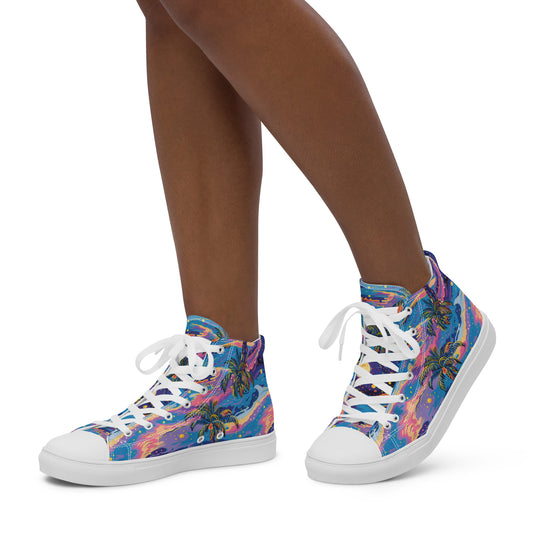 Cosmic Malibu Women’s High Top Canvas Shoes