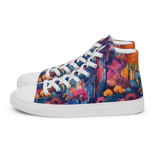 Watercolor Woods Women’s High Top Canvas Shoes